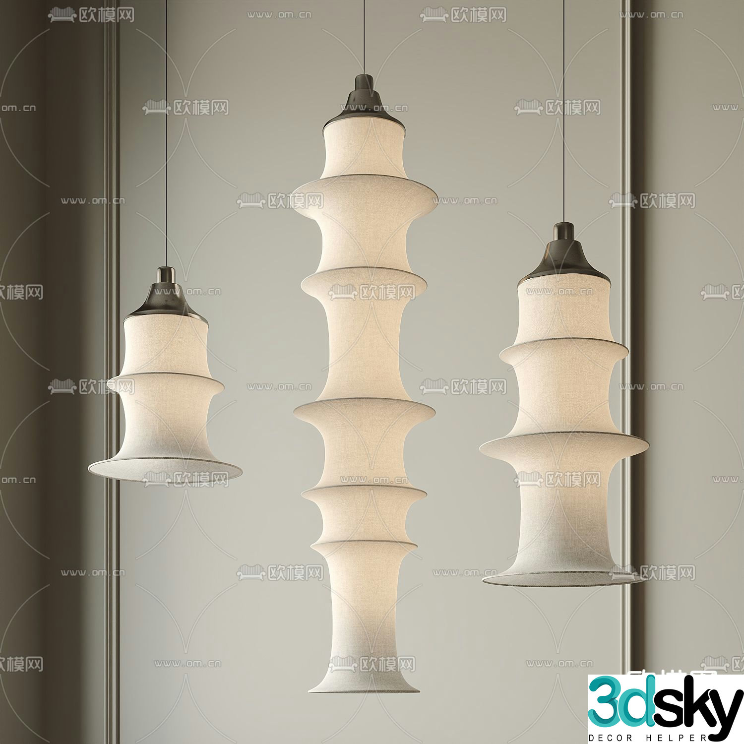 Bamboo chandelier 3d model