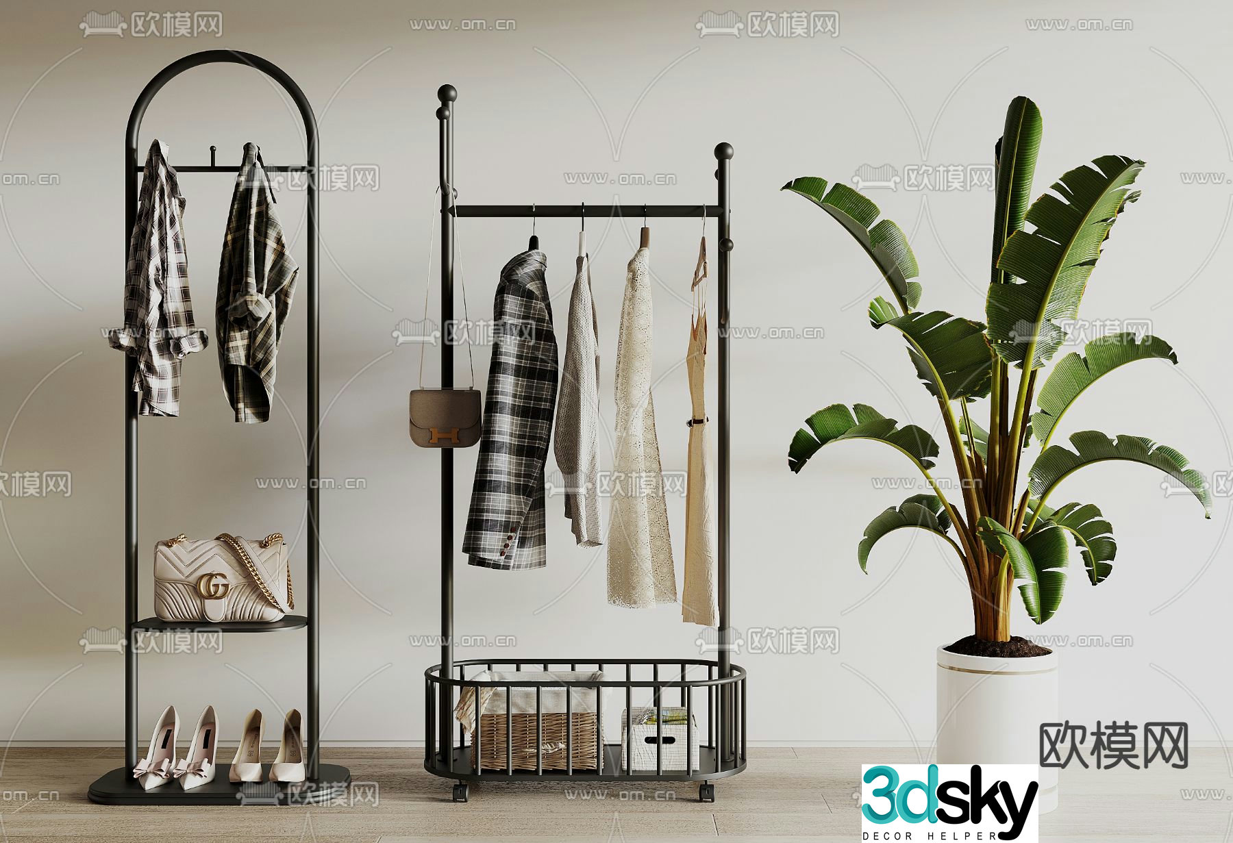 Floor-standing clothes hanger Clothes hanger 3d model