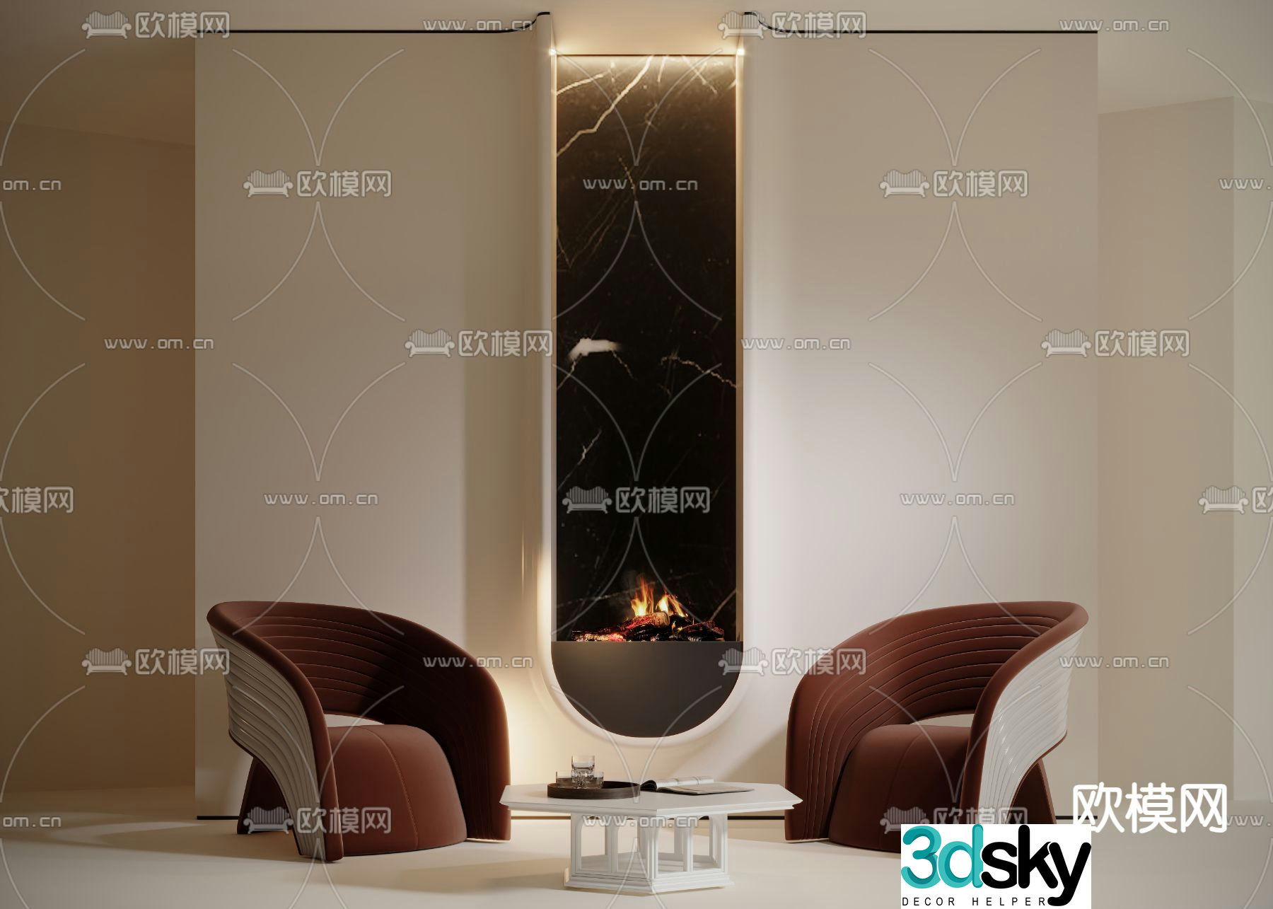 Modern sofa chair leisure chair 3d model