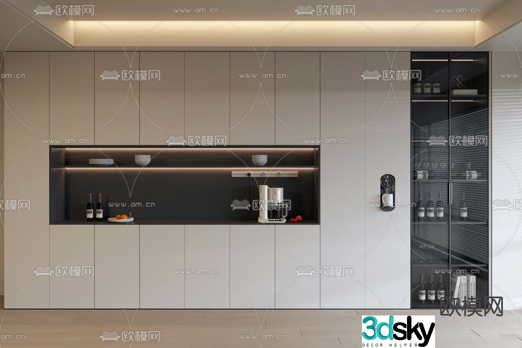 Wine cabinet sideboard 3d model