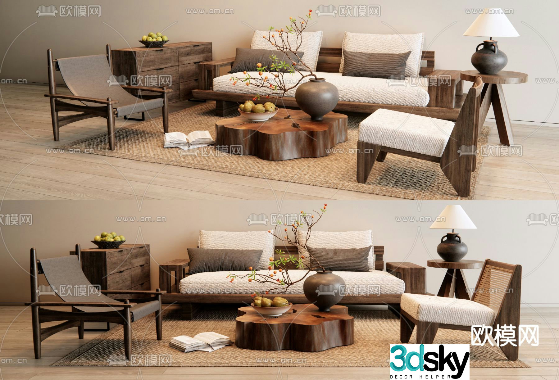 Medieval style sofa modular sofa 3d model