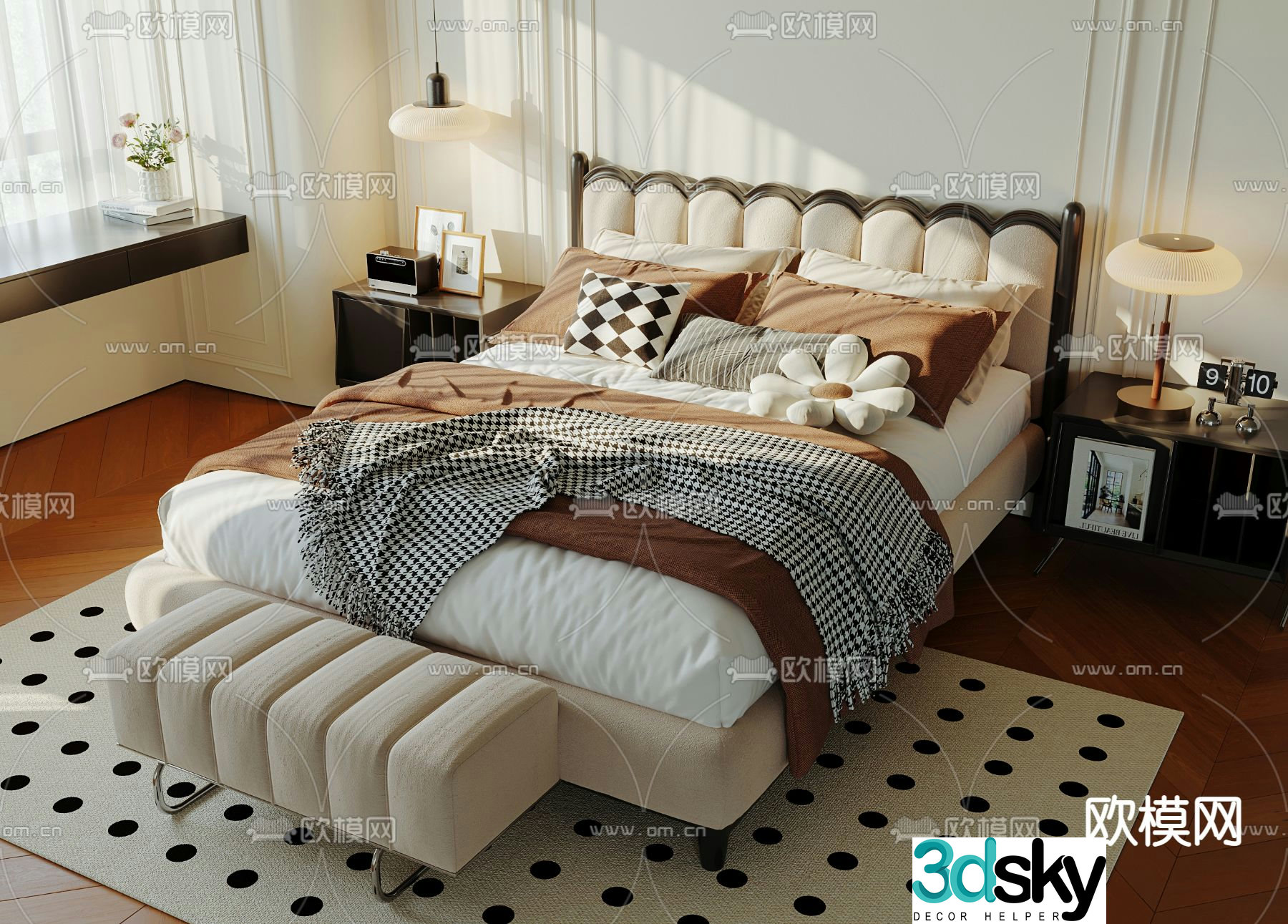 French bedroom master bedroom 3d model