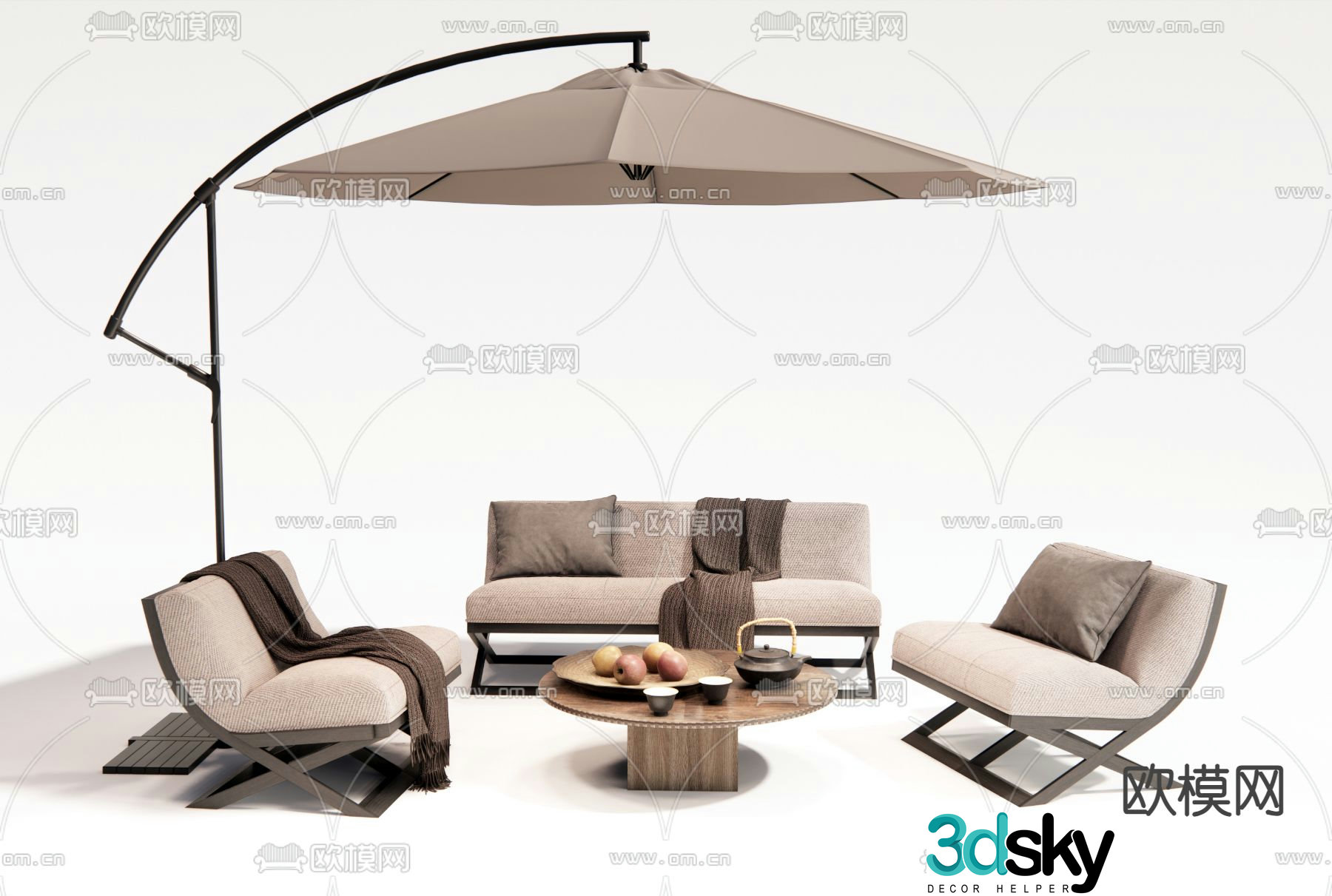 Outdoor sofa combination sofa 3d model