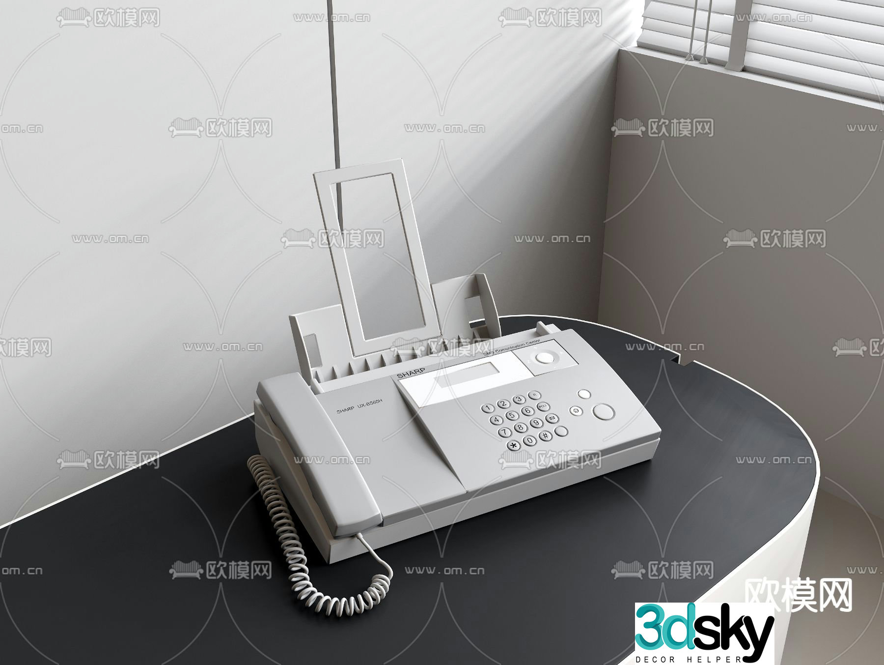 Fax machine telephone 3d model