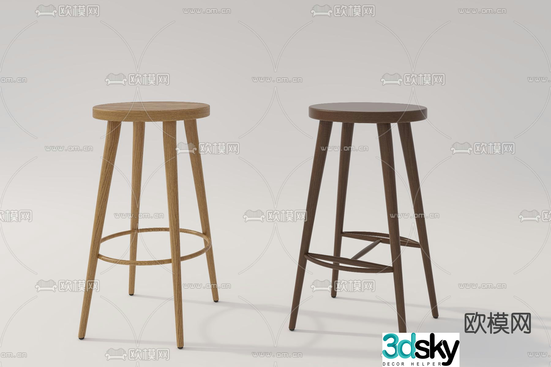 Medieval style bar chair 3d model