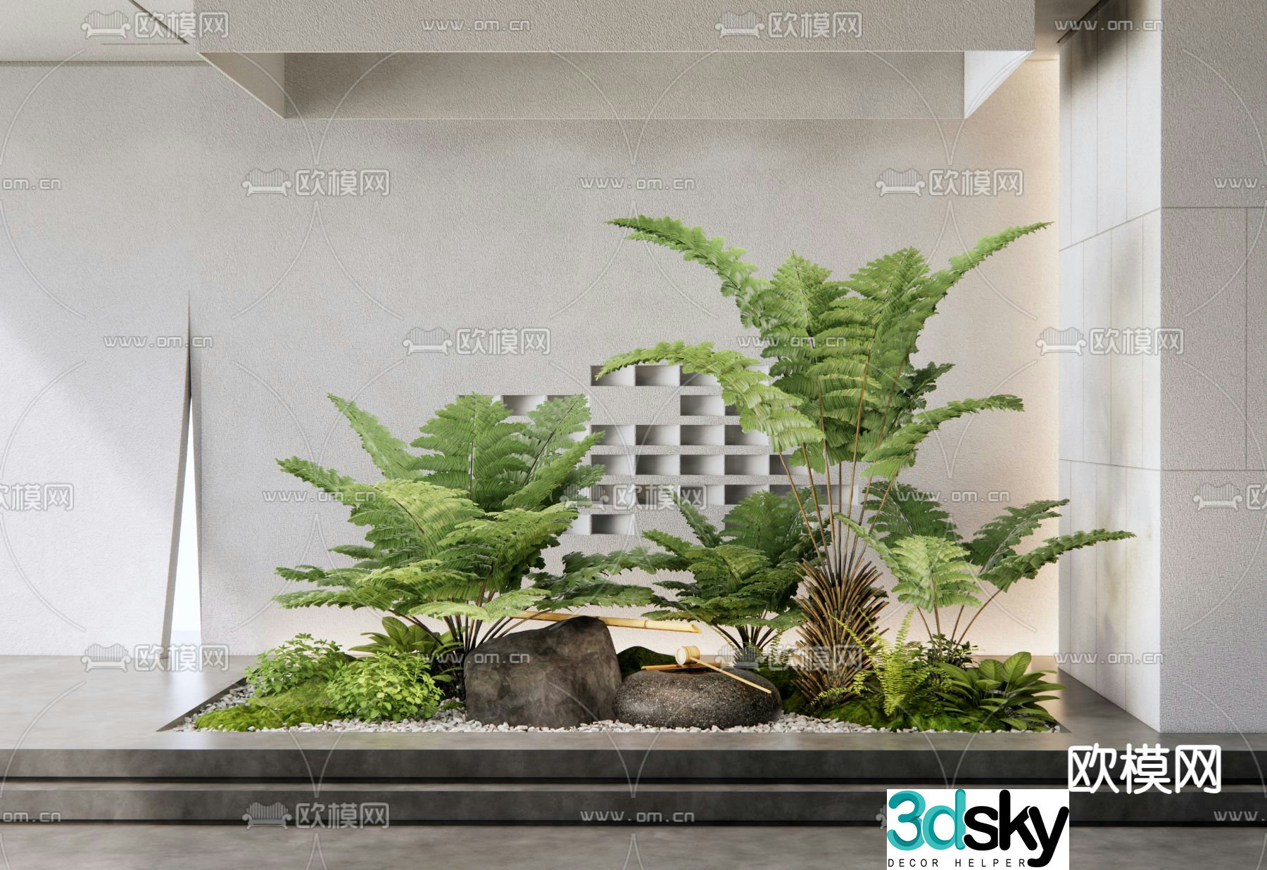 Indoor landscape plant landscaping 3d model