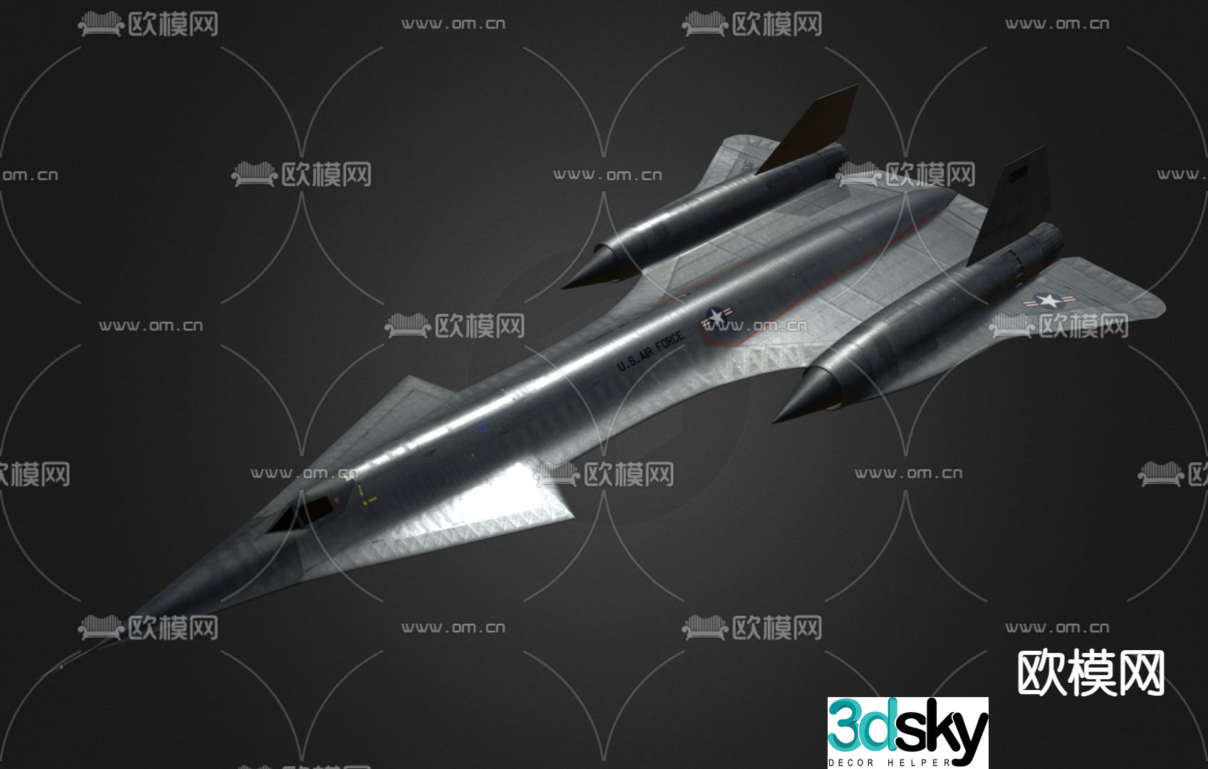 A12 high altitude reconnaissance aircraft military aircraft fighter 3d model