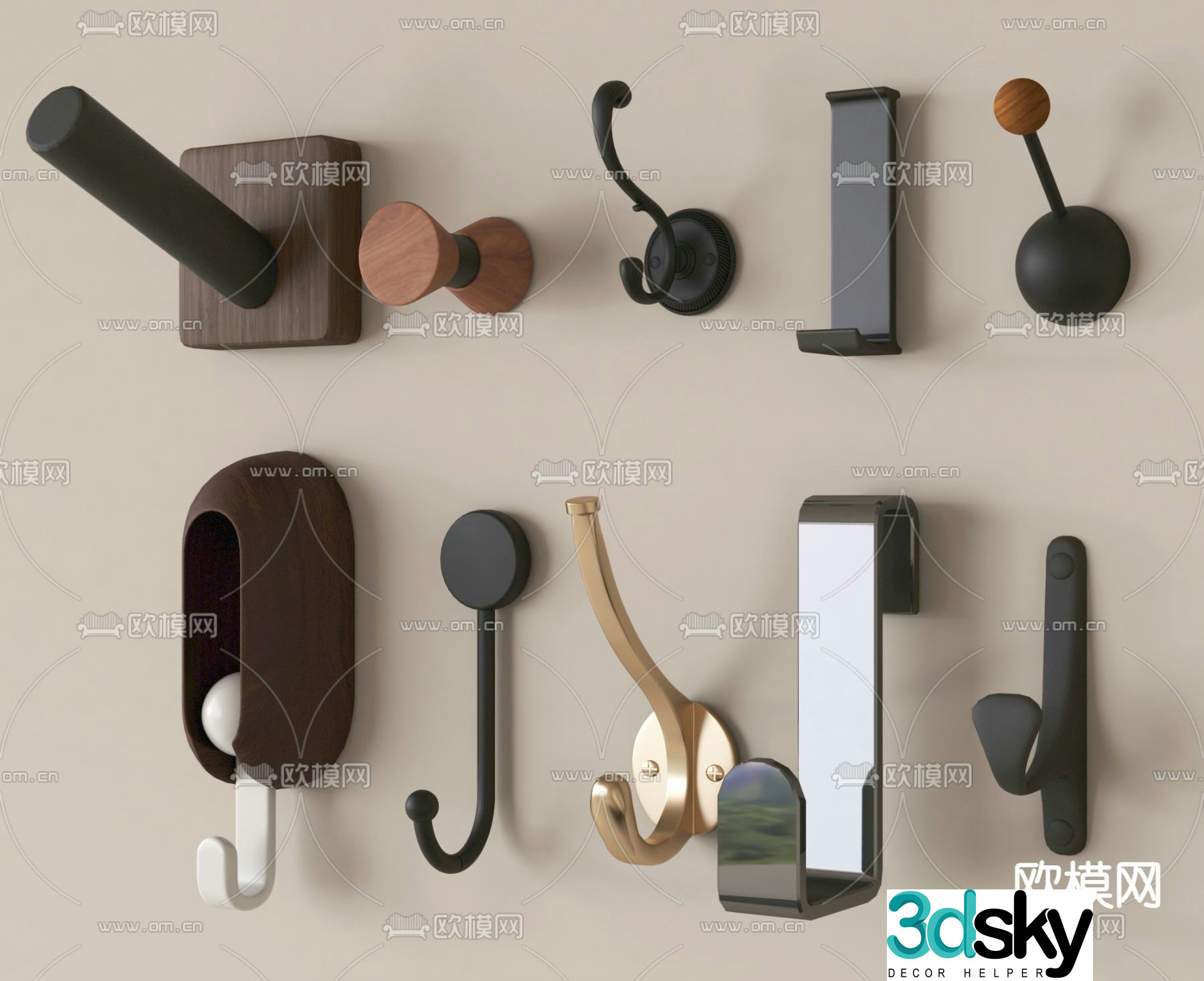 Hook Clothes hook Clothes hanger 3d model