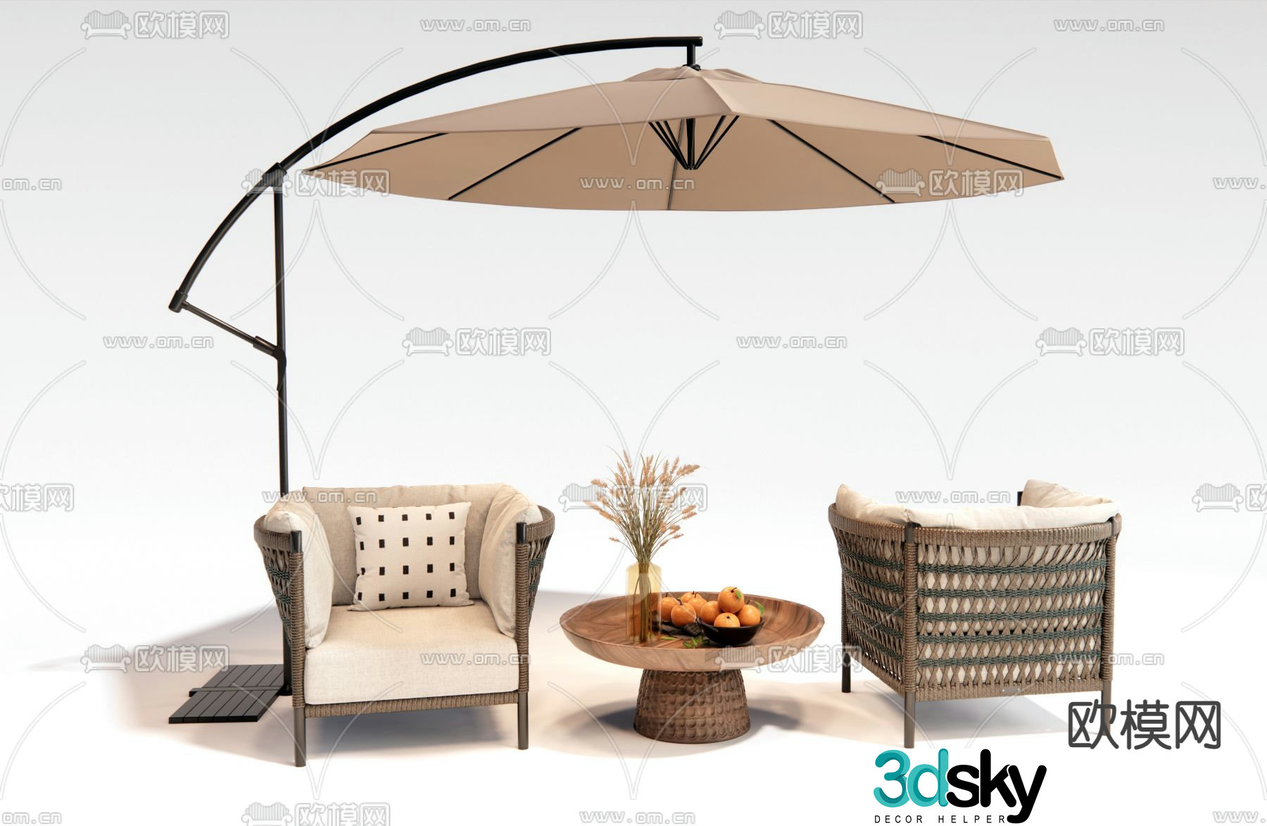 Outdoor leisure chair woven leisure chair 3d model