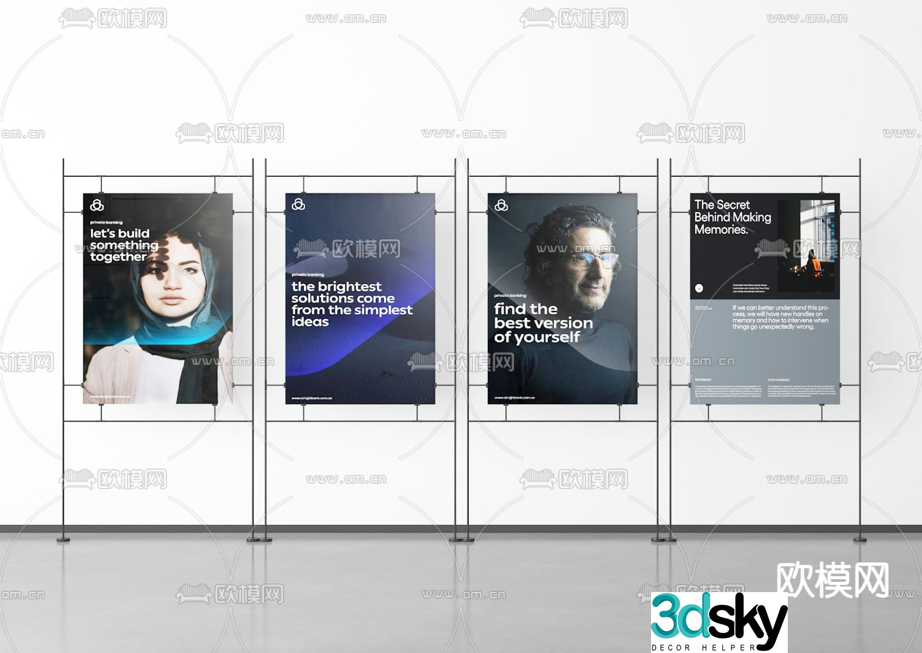 poster stand billboard poster wall movie display stand 3d model