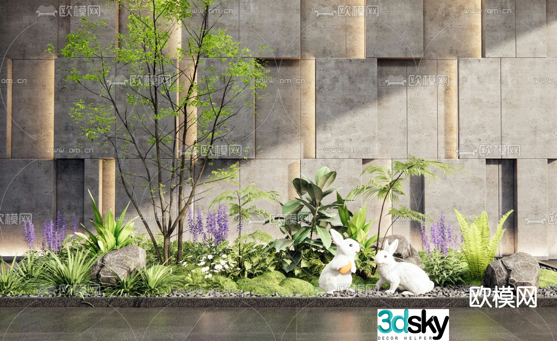 Indoor landscape plant landscaping courtyard sketch 3D model
