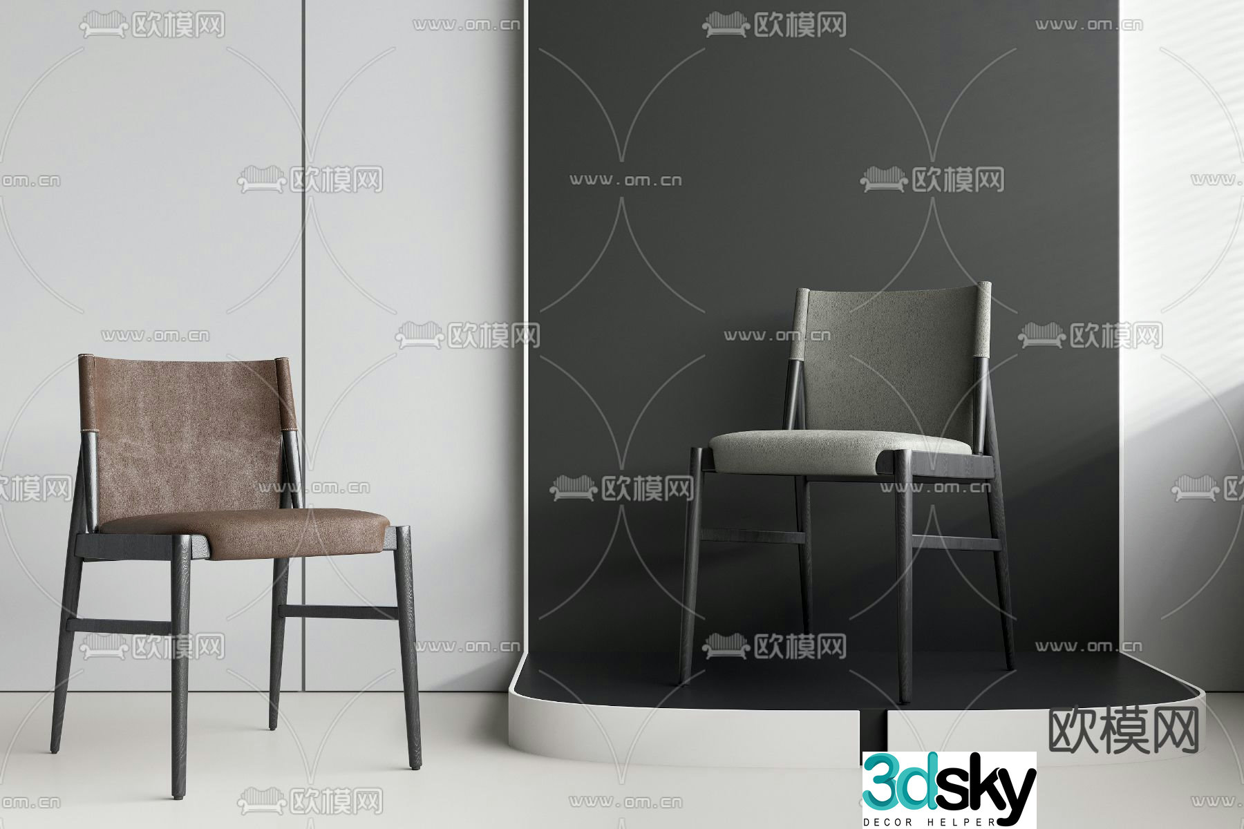 Modern chair dining chair 3d model