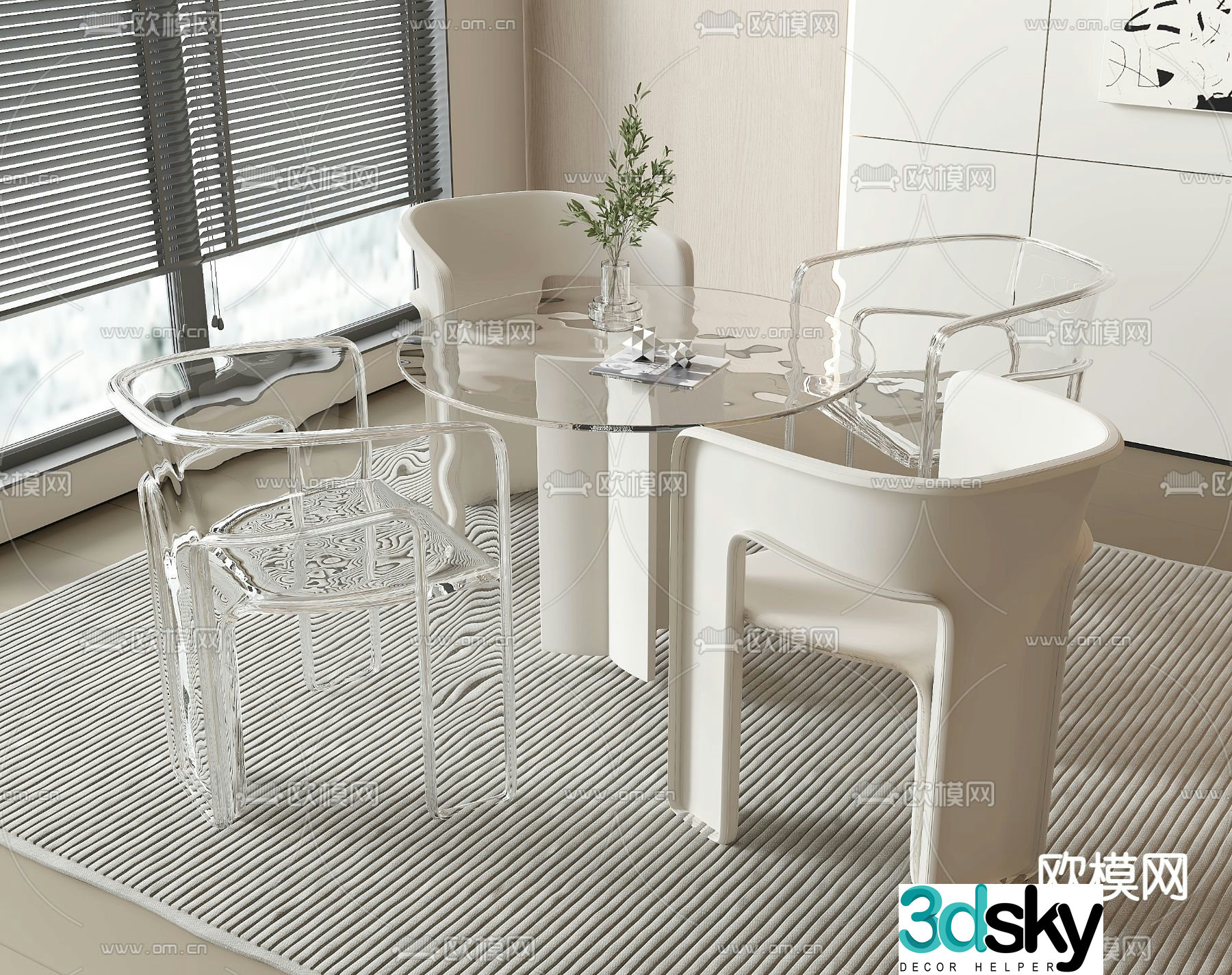 Leisure tables and chairs Negotiation tables and chairs 3d model