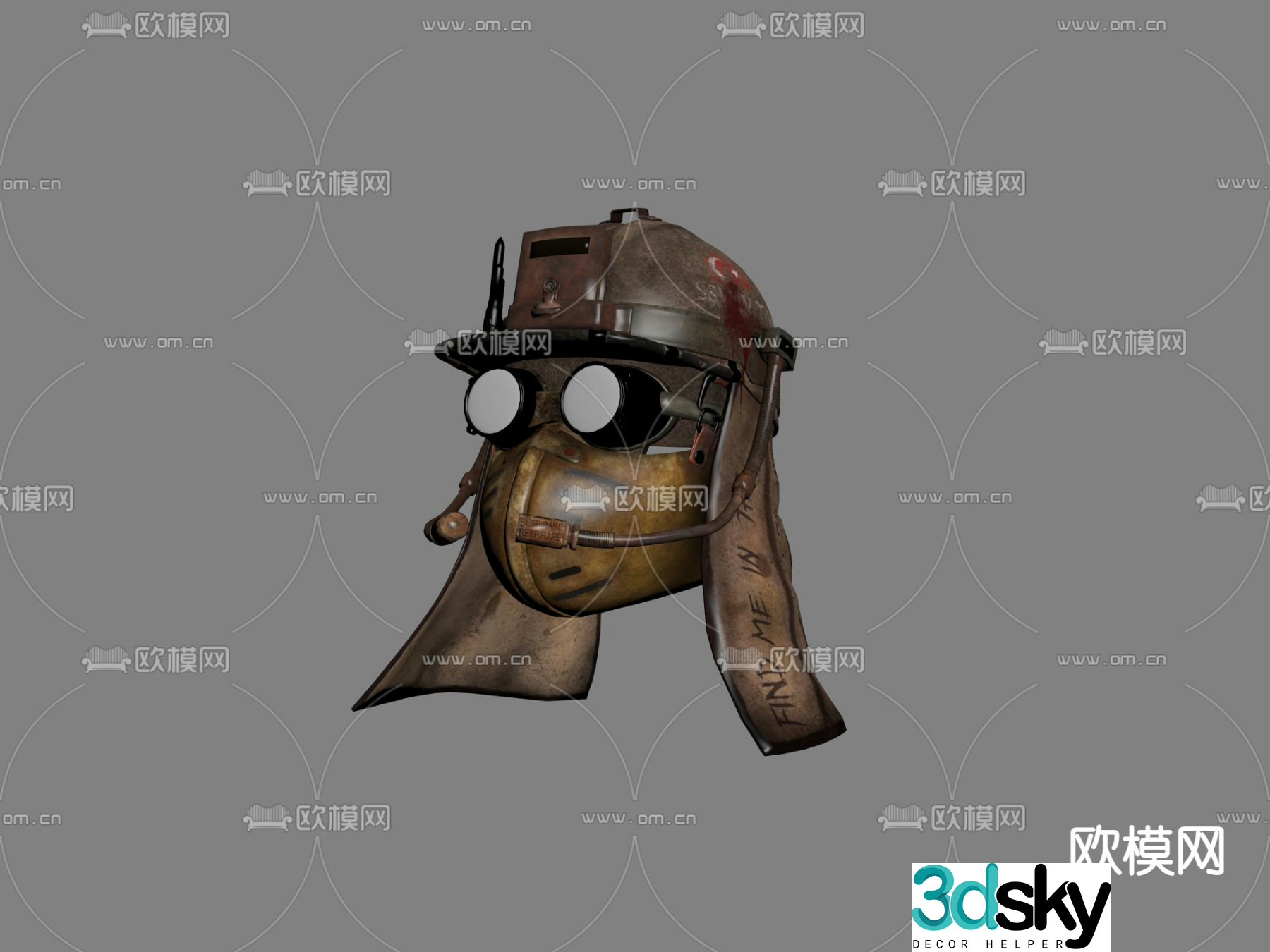 wasteland helmet 3d model