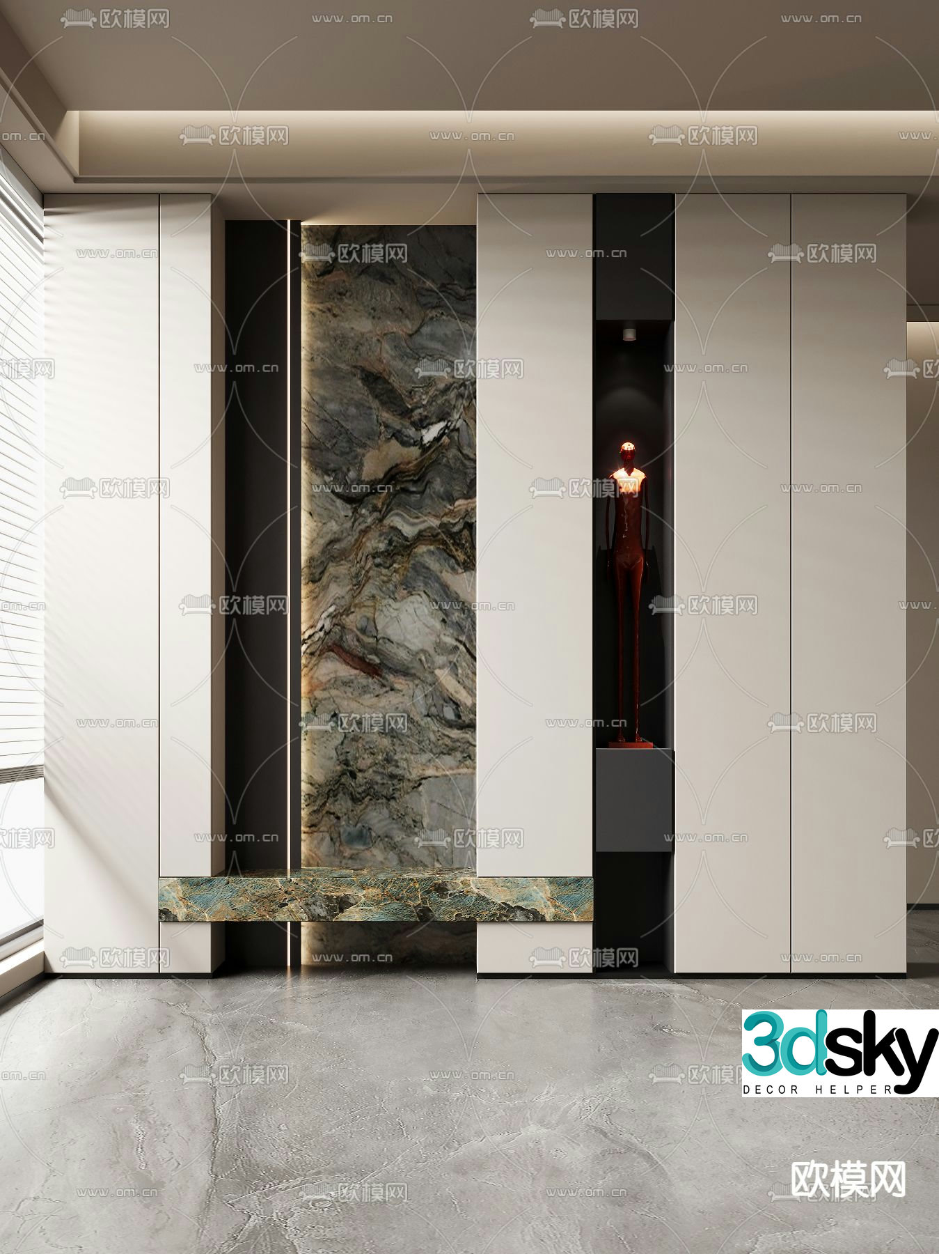 Modern entryway cabinet shoe cabinet 3d model