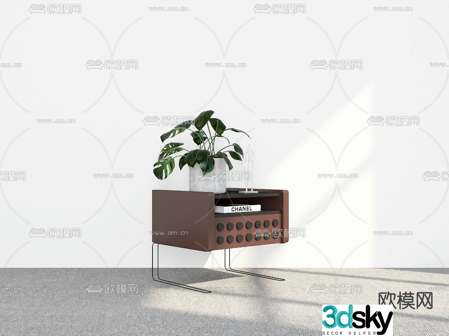 Bedside table side cabinet 3d model