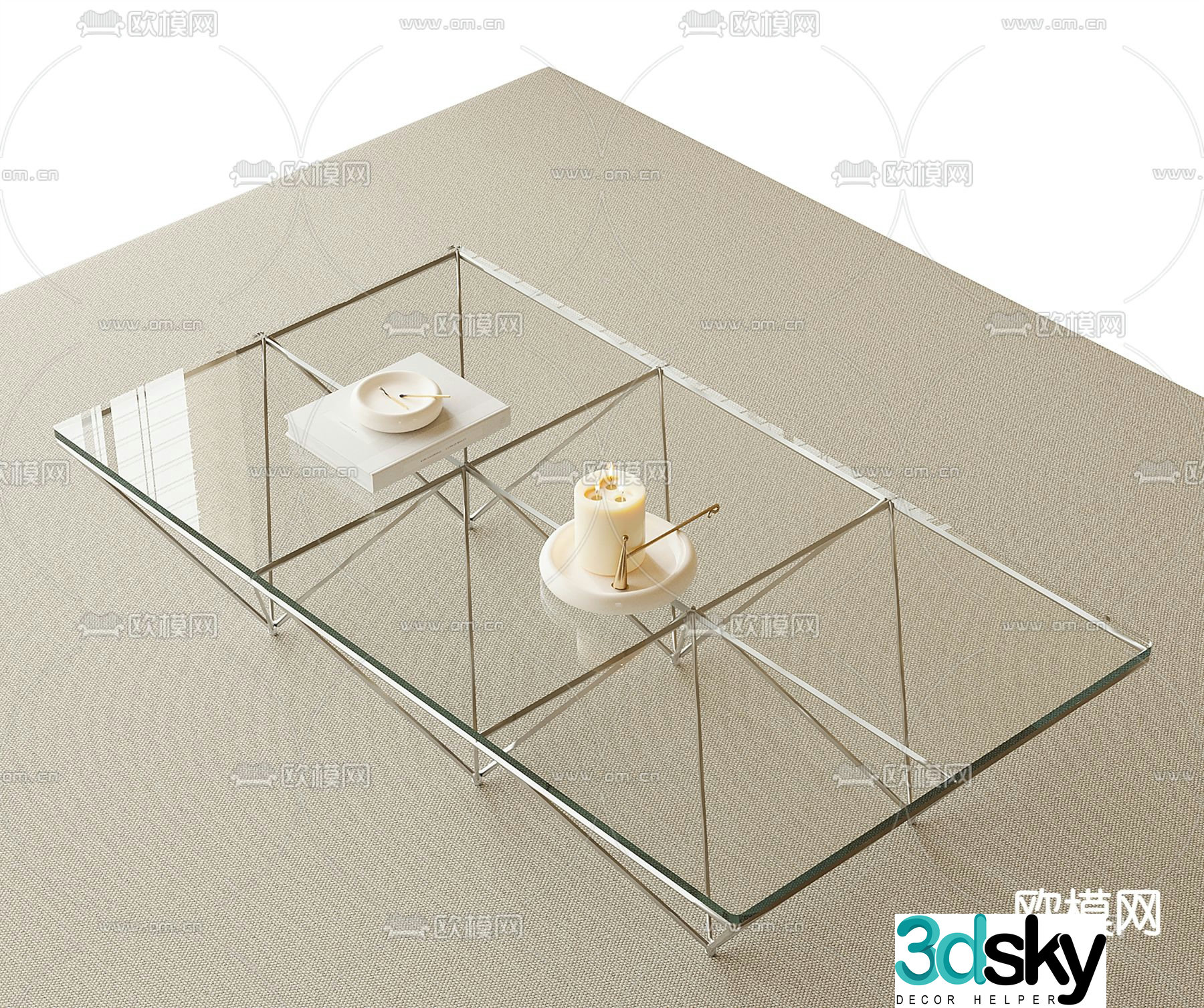 Glass coffee table 3d model