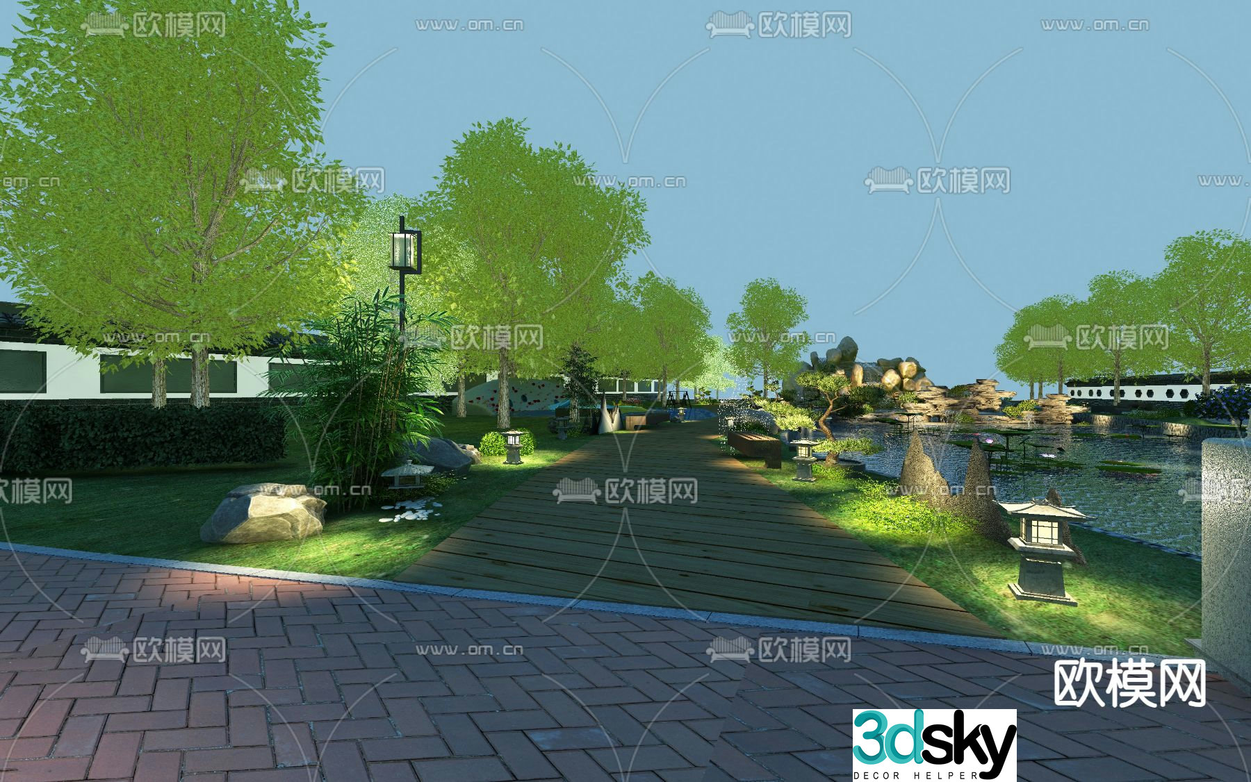 Square landscape 3d model