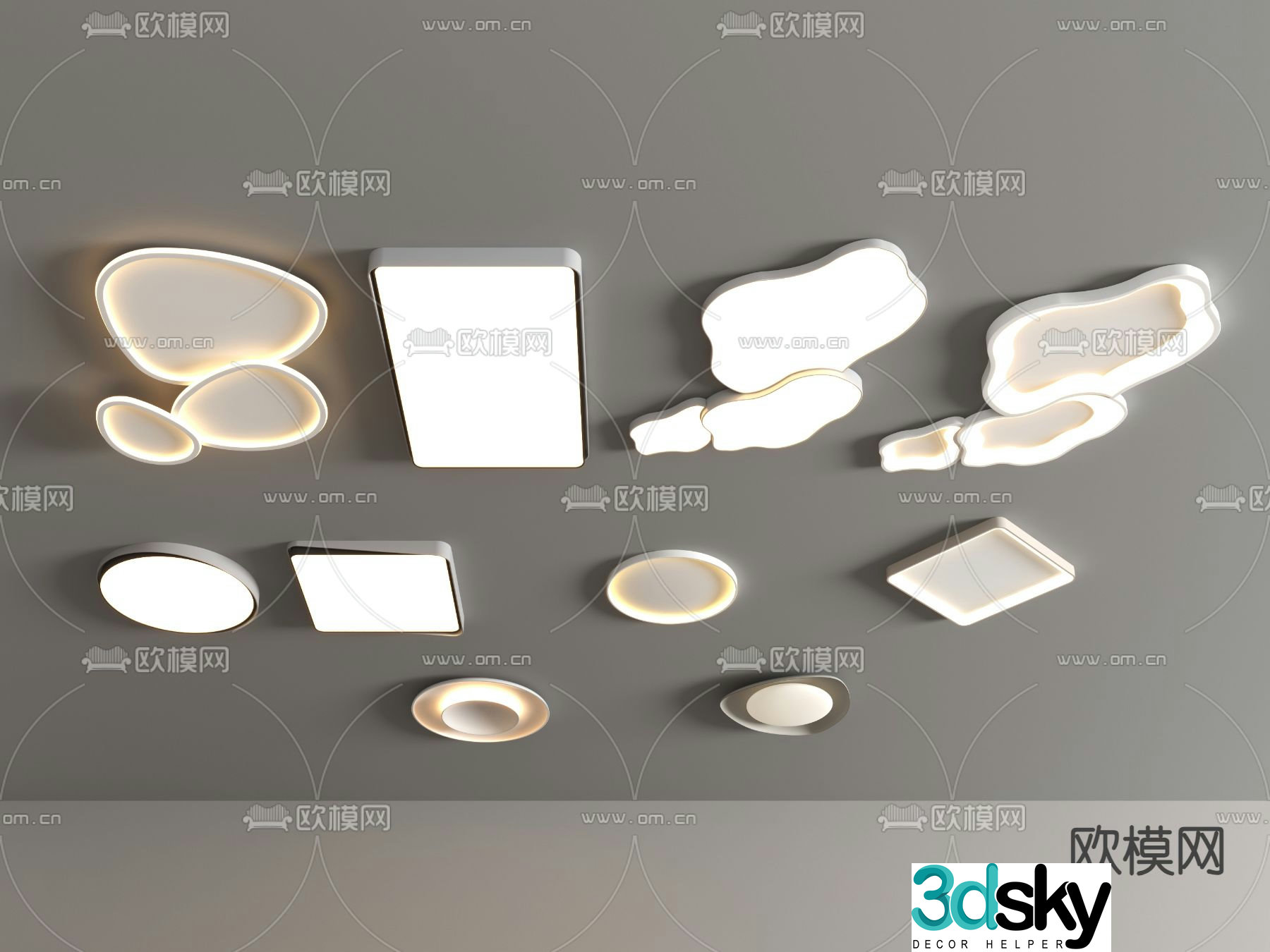 Cream style ceiling lamp bedroom lamp living room lamp 3d model