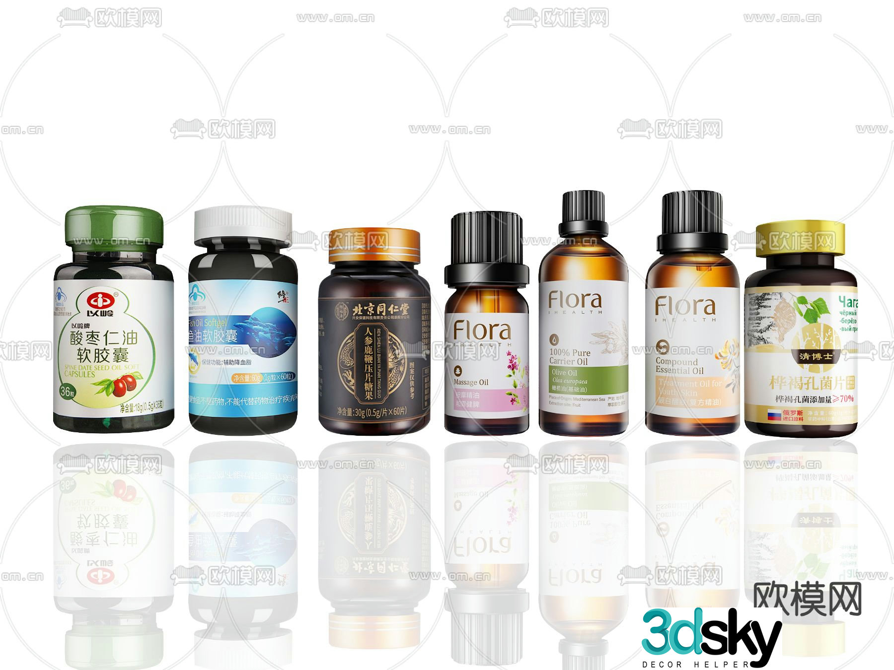 Traditional Chinese Medicine Health Products VC Bottle Vitamin C Bottle 3D Model