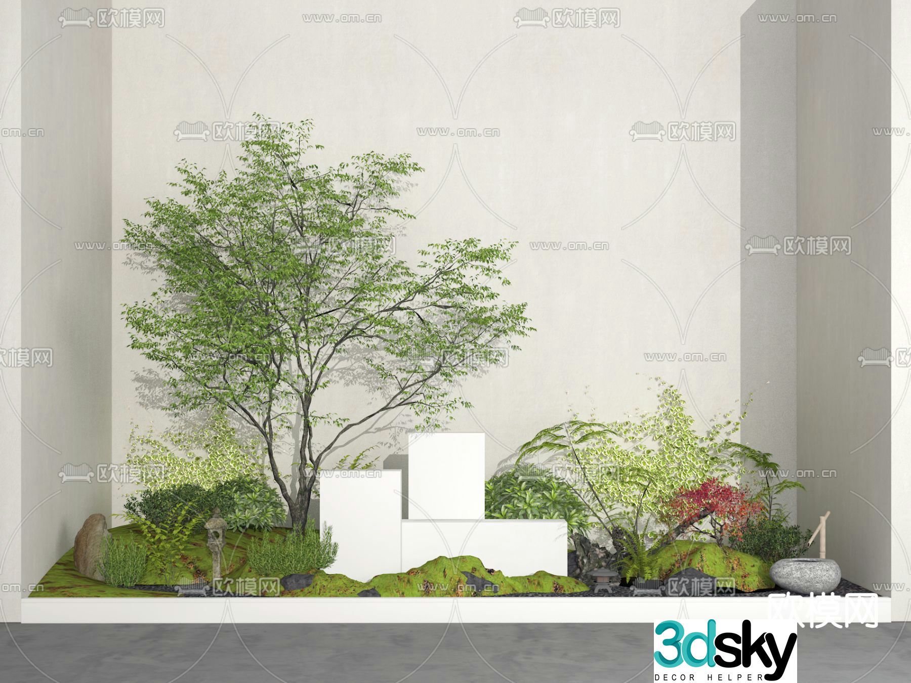 Landscape sketches landscape plants small scenery 3D model