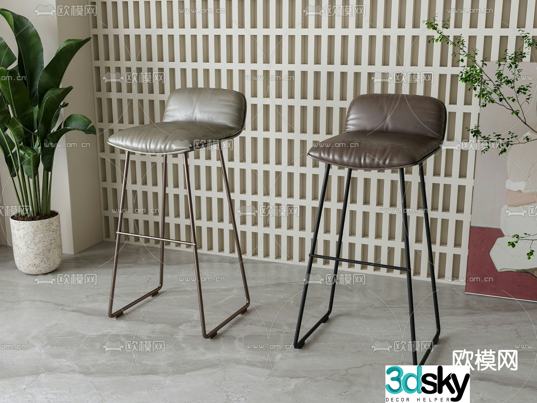 bar stool bar stool 3d model