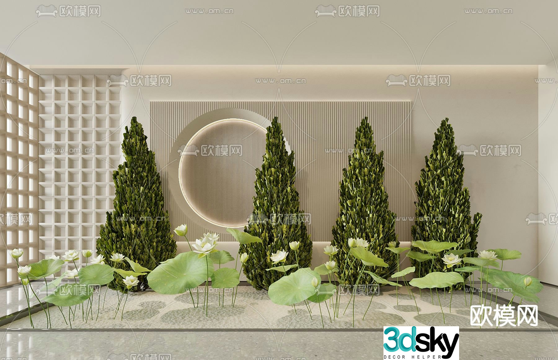 Landscape sketch plant landscaping landscape stone 3D model