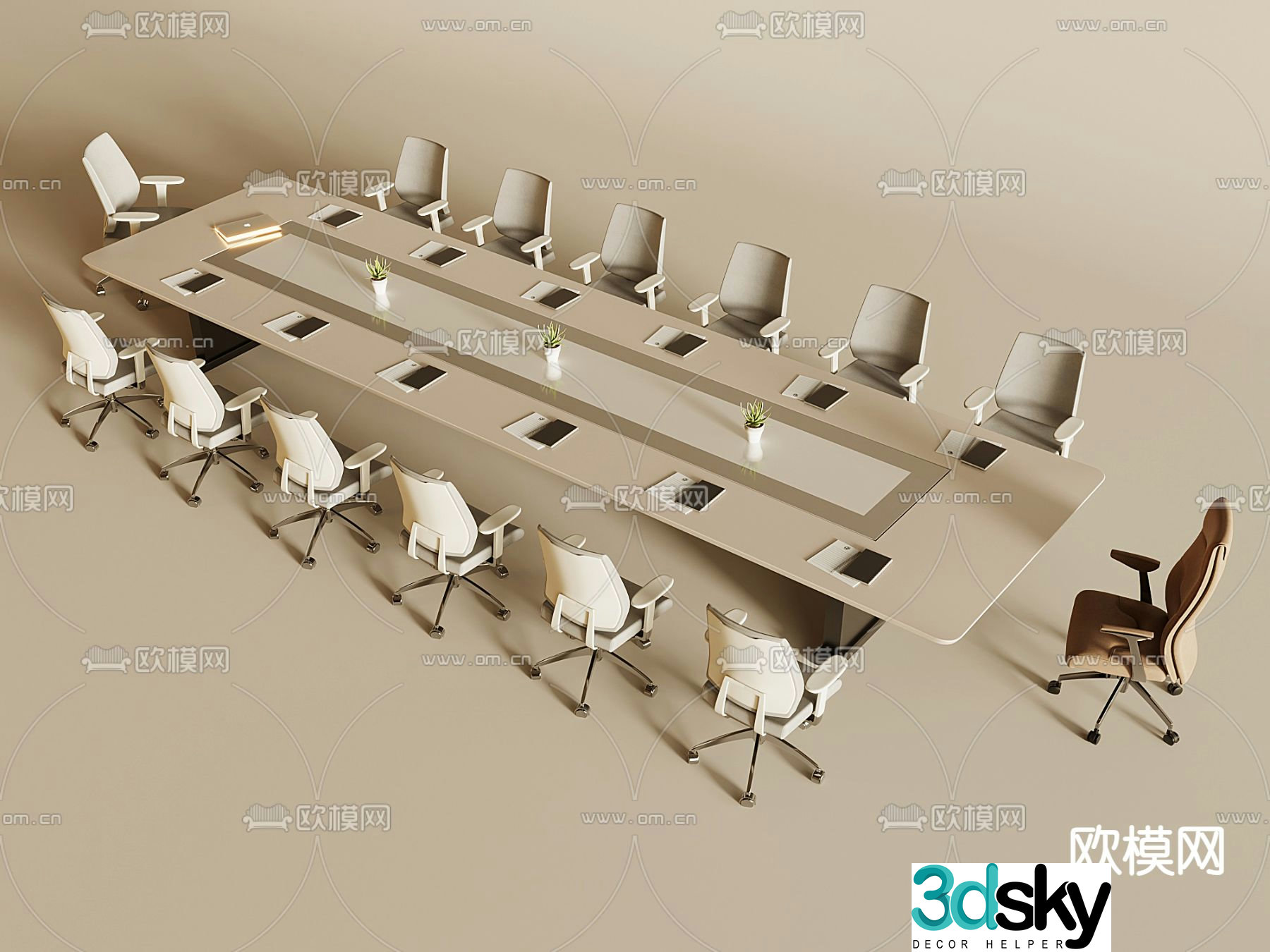 Large conference table conference table 3d model