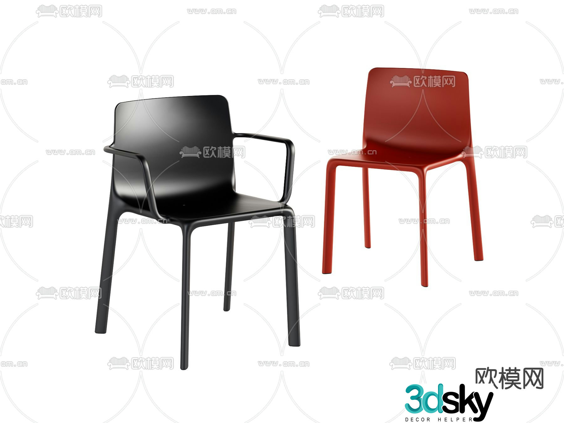 Modern chair dining chair 3d model