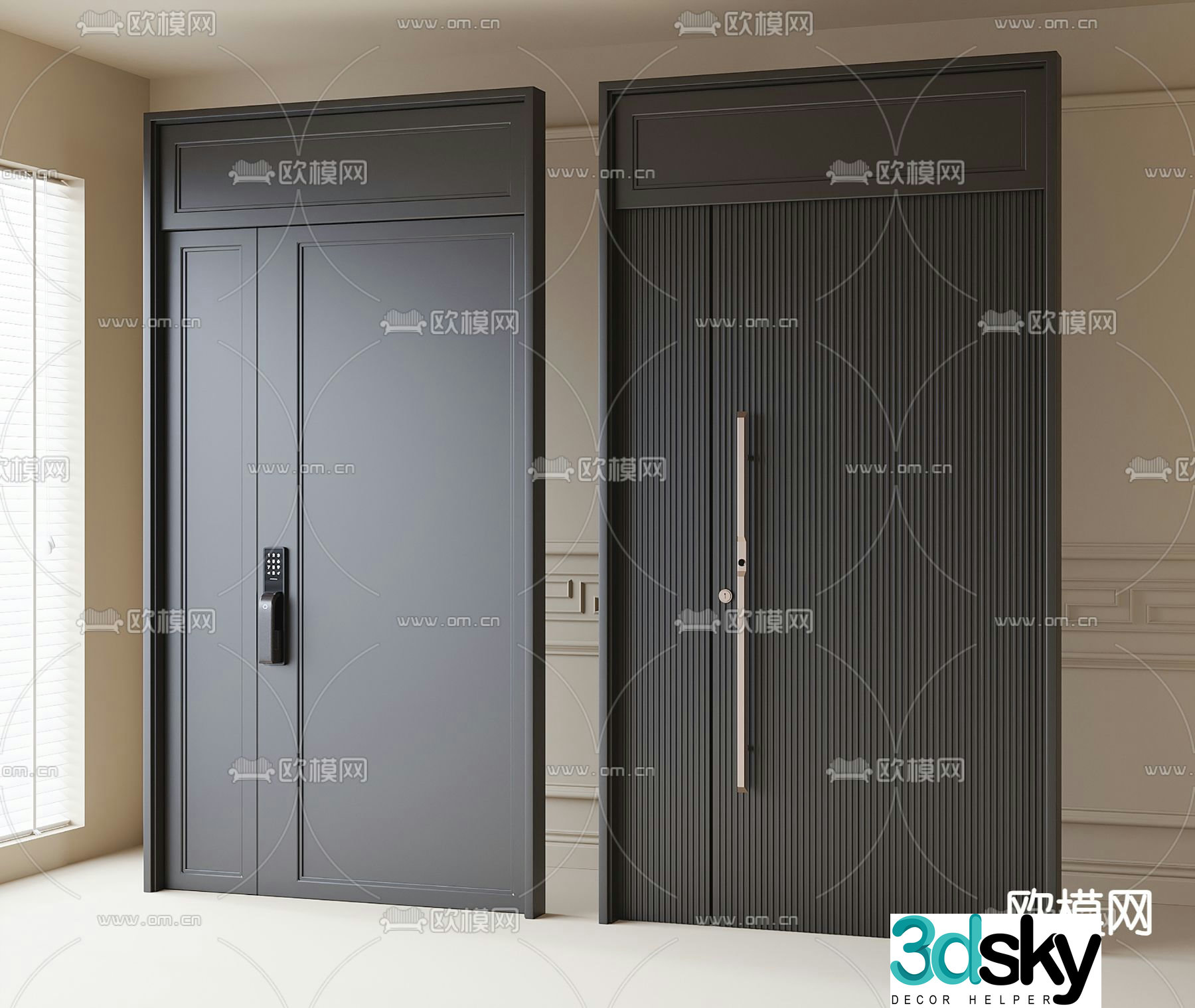 Entry door Security door Password door 3d model