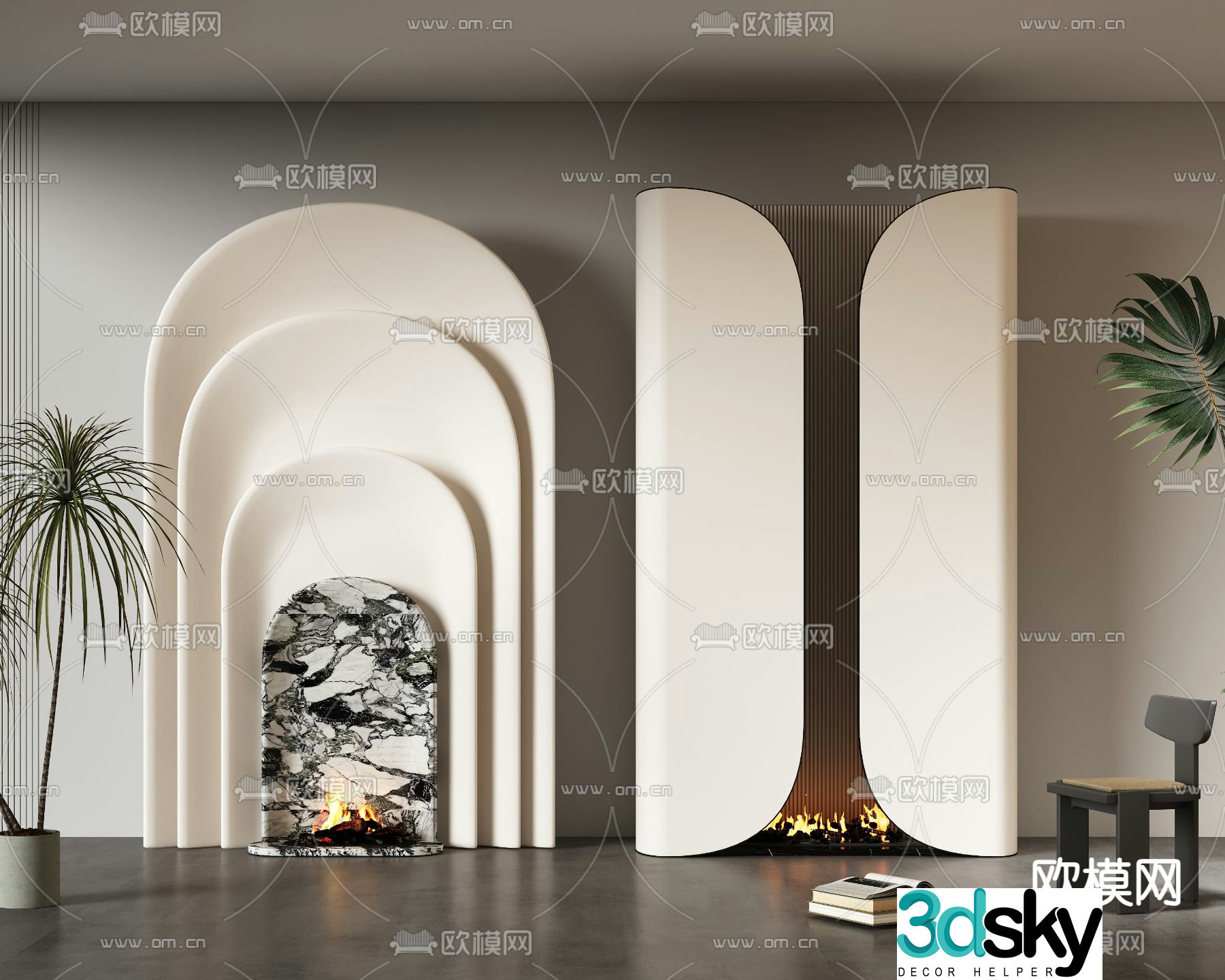 Modern fireplace Decorative fireplace 3d model