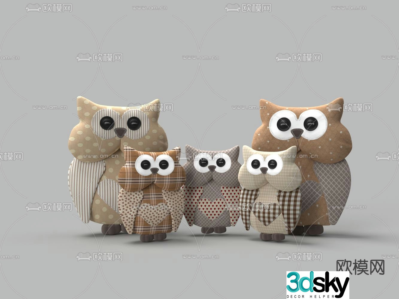 owl doll ragdoll toy 3d model