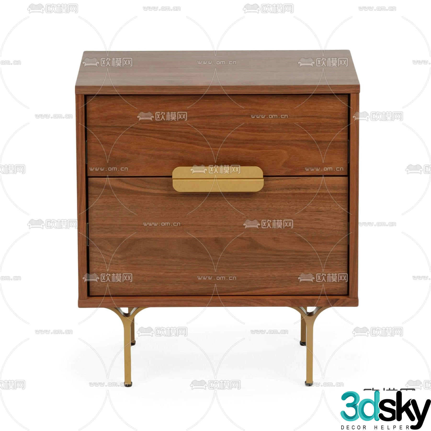 Medieval style bedside table 3d model