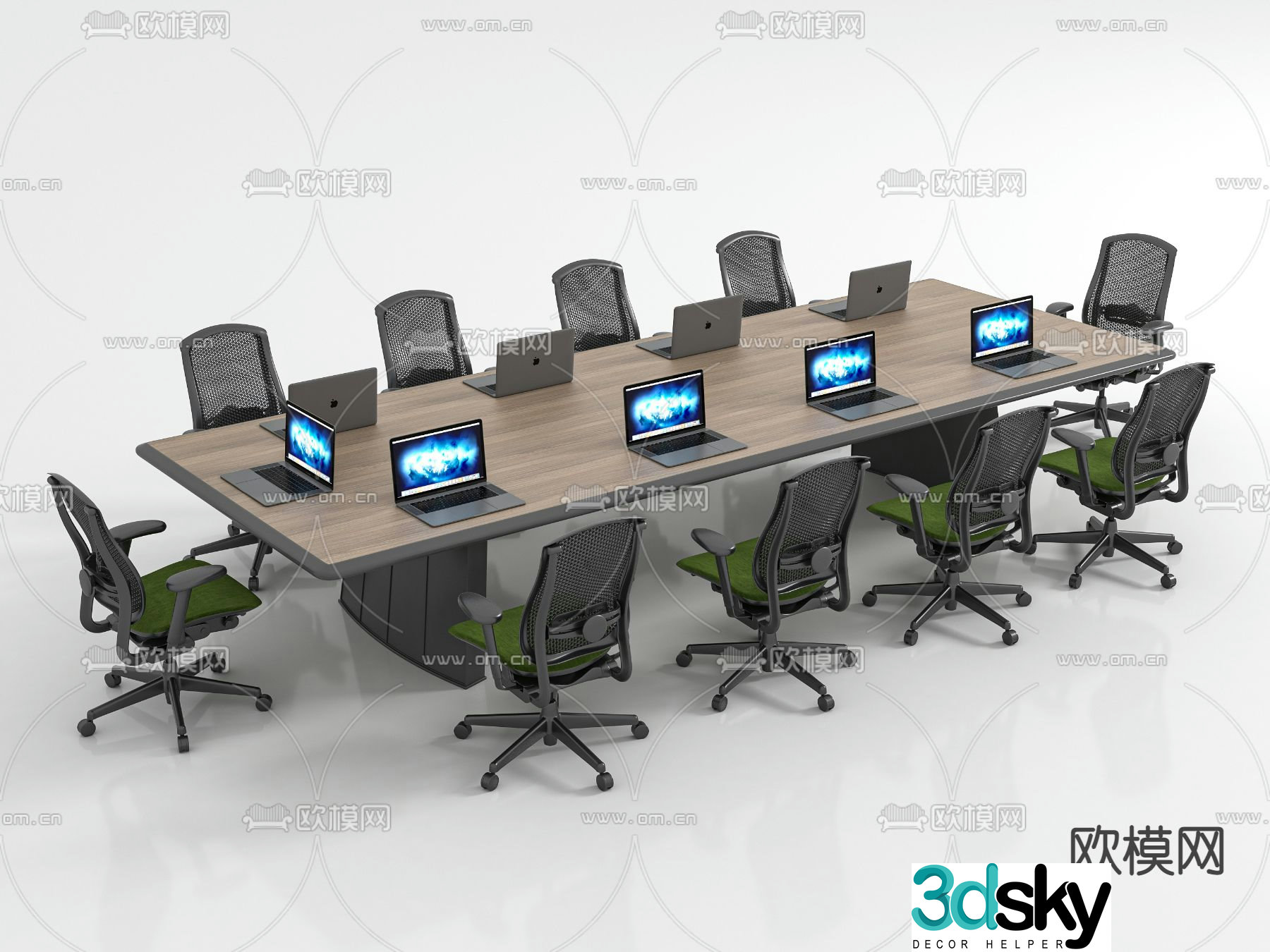 Conference tables and chairs office desks and chairs 3d model