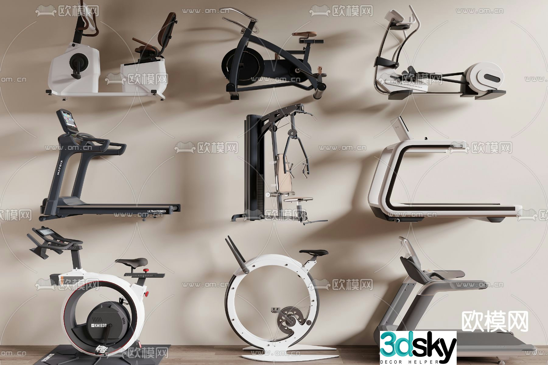 Fitness equipment sports equipment 3d model