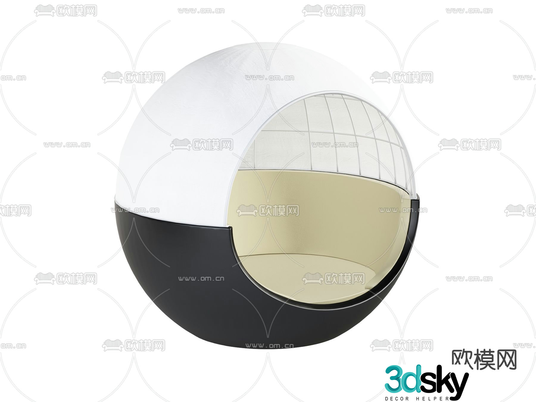 outdoor bed round bed 3d model