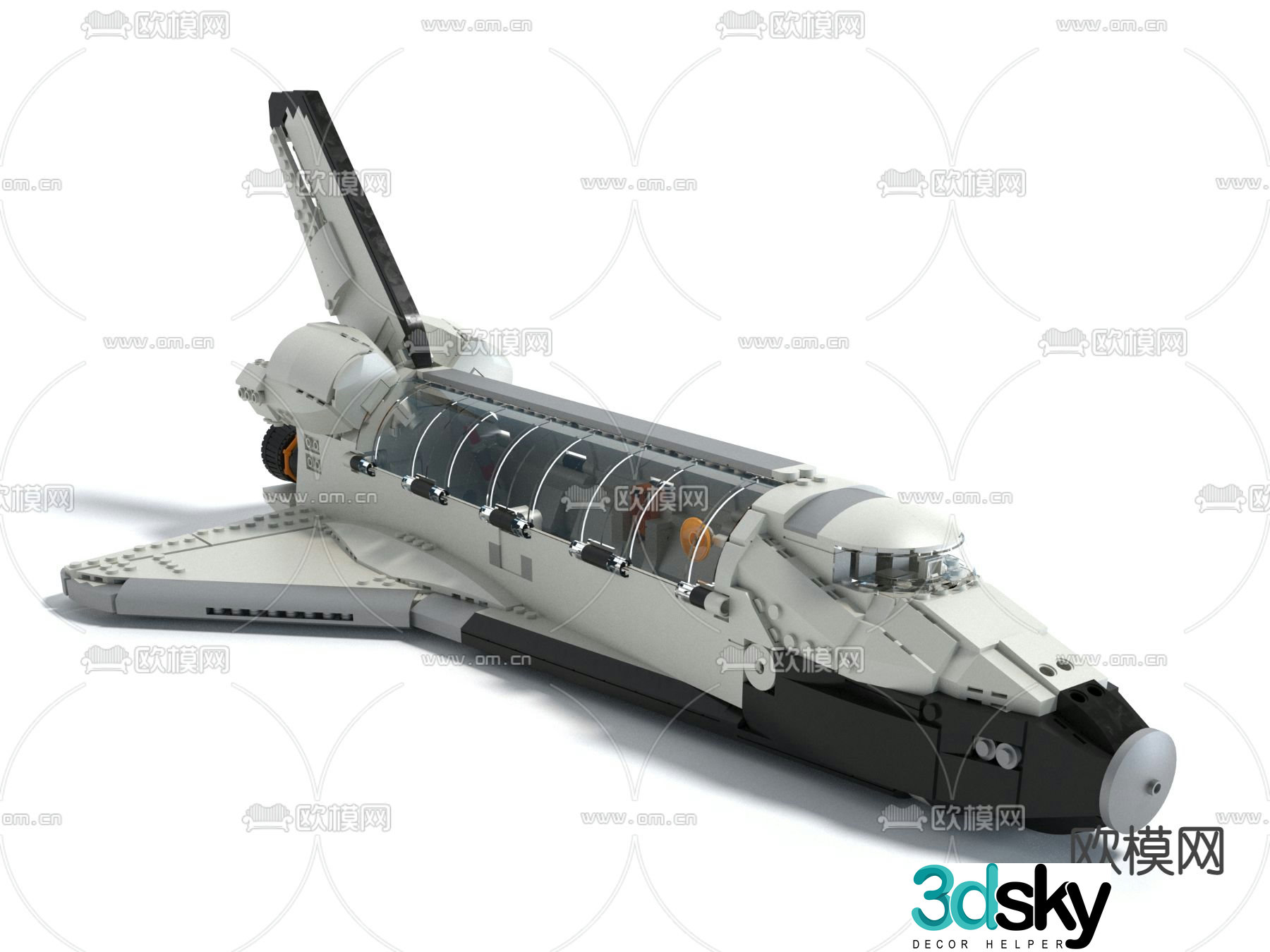toys building blocks decoration ornaments spaceship 3d model