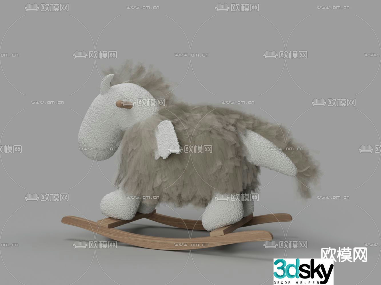 Children’s chair wing rocking chair 3d model