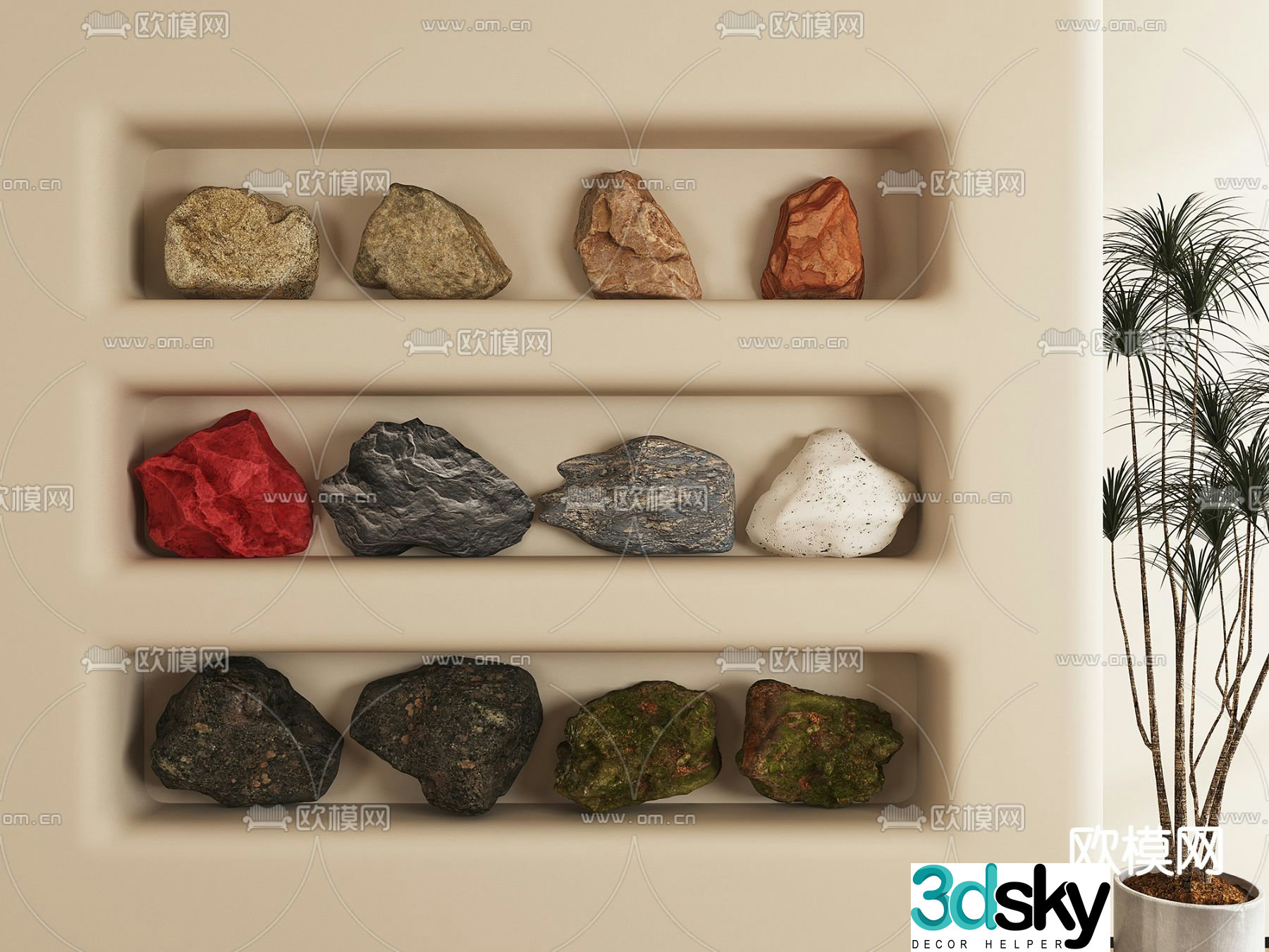 stone rock landscape stone 3d model
