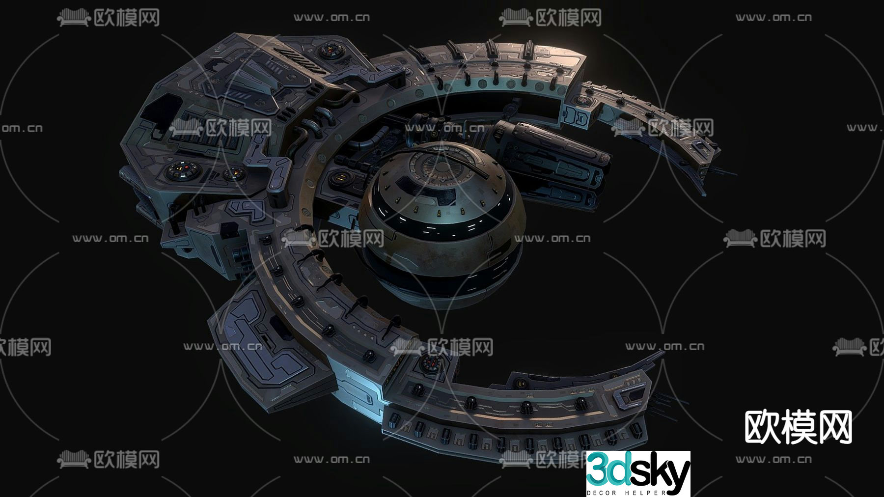 Industrial style spaceship 3d model