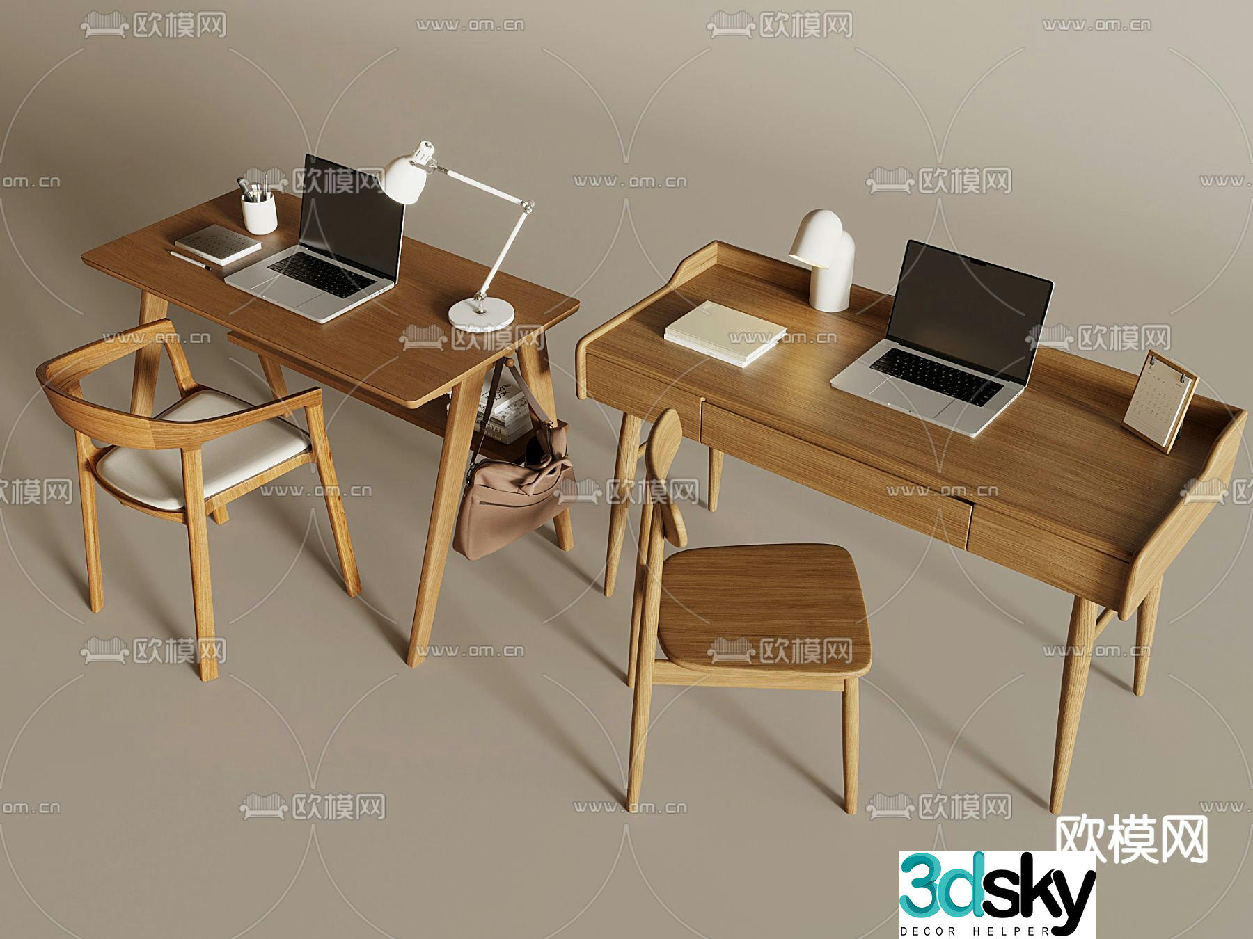 Medieval style desk chair armchair 3d model