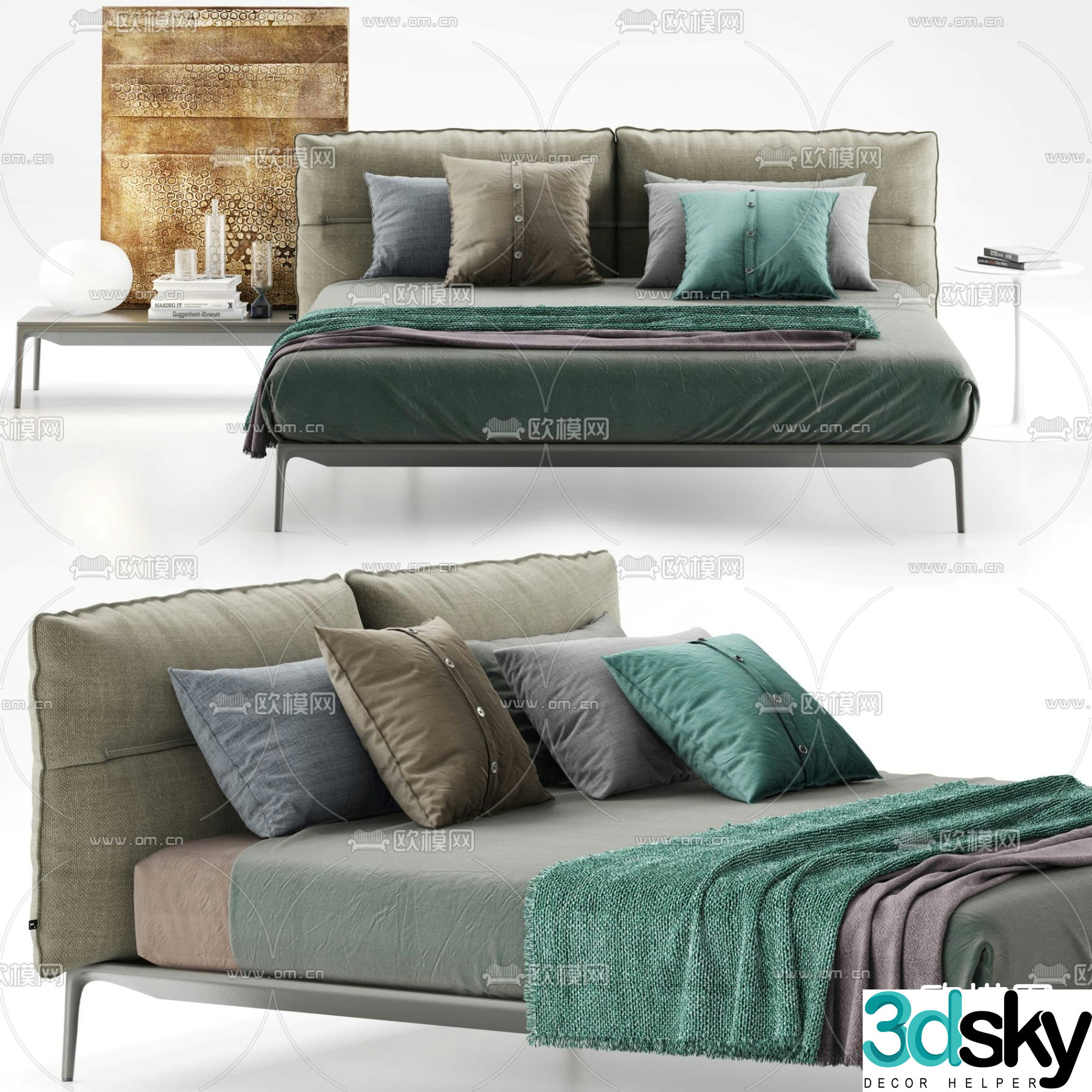 MDF Italia Italian double bed 3d model