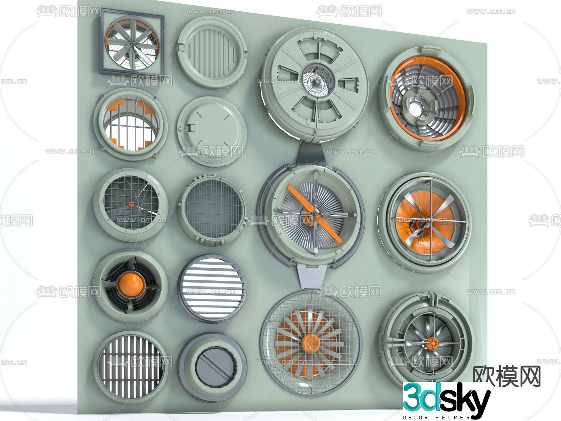 Air outlet ventilation fan vent 3d model