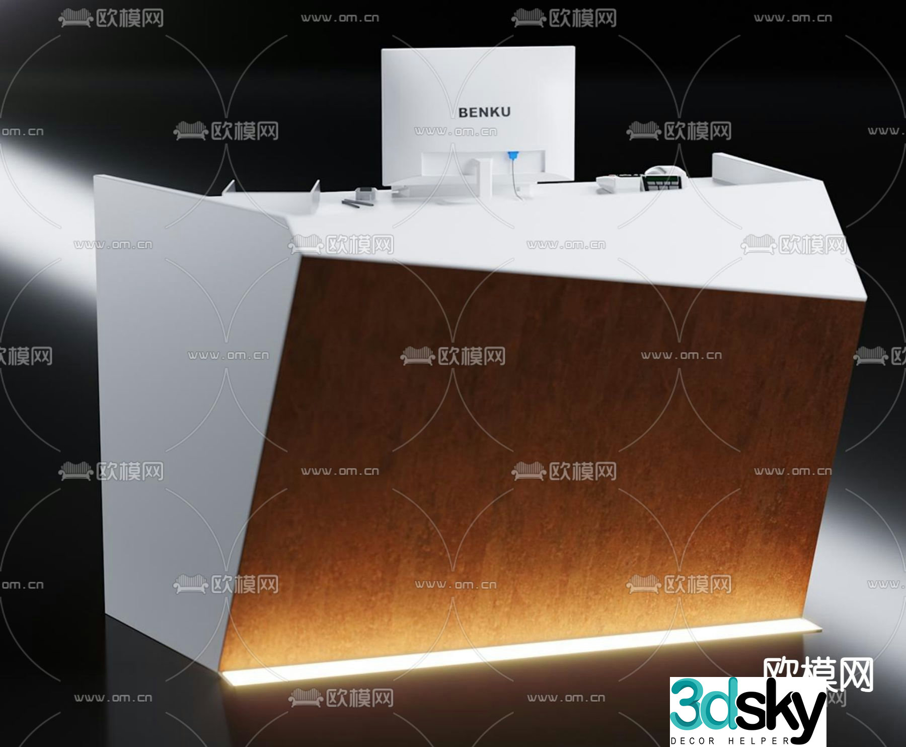 Office reception desk 3d model