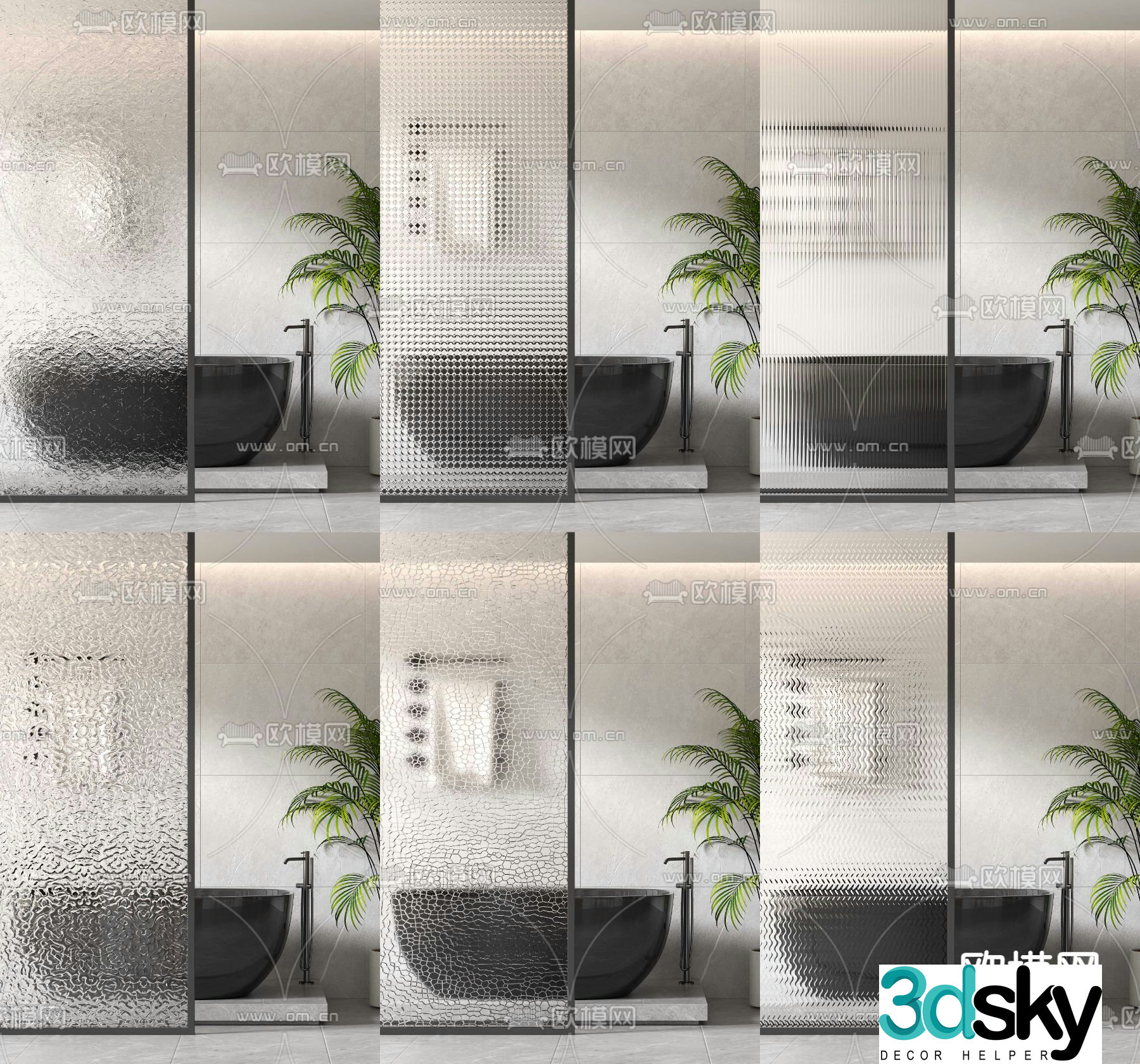 3D model of glass partition