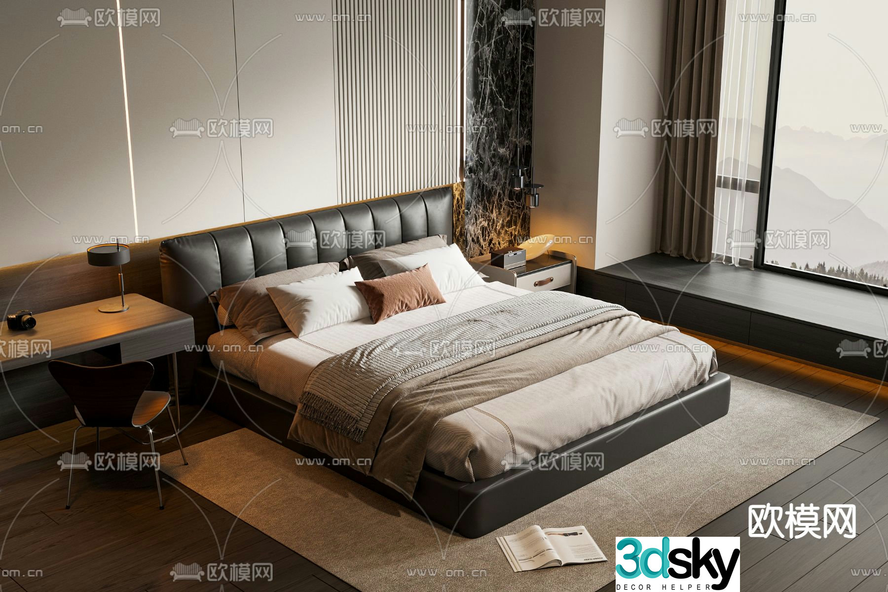 Double bed 3d model