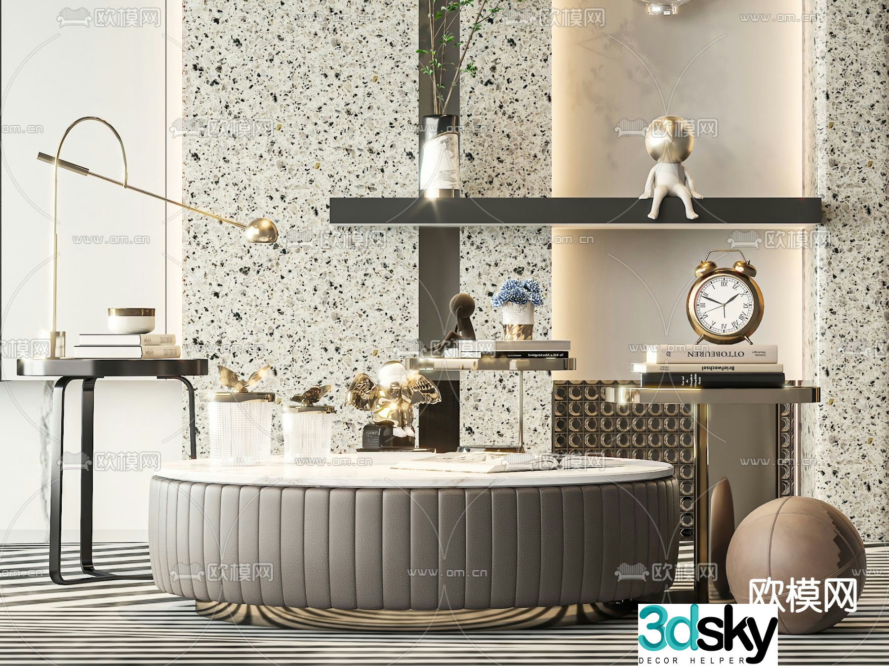 Light luxury coffee table mother-child coffee table 3D model