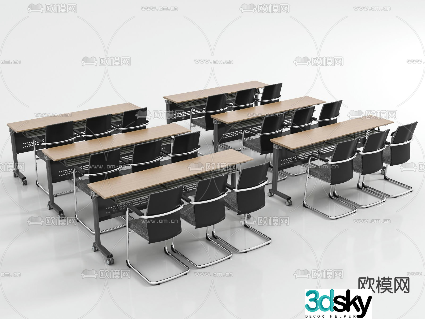 Training tables and chairs 3d model