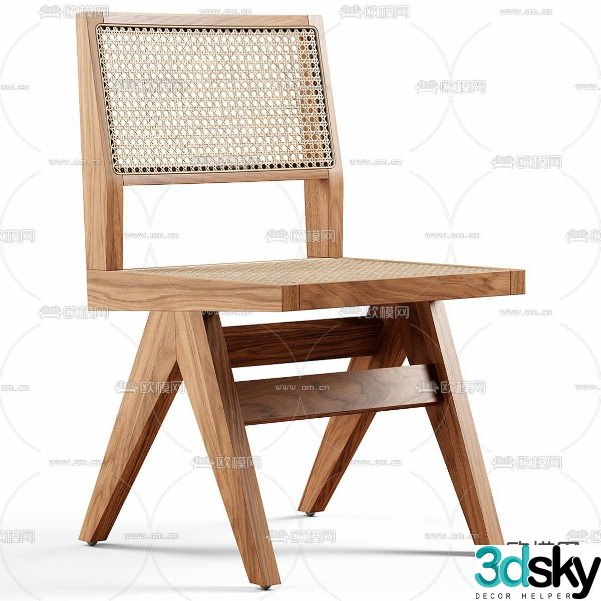 rattan chair dining chair 3d model