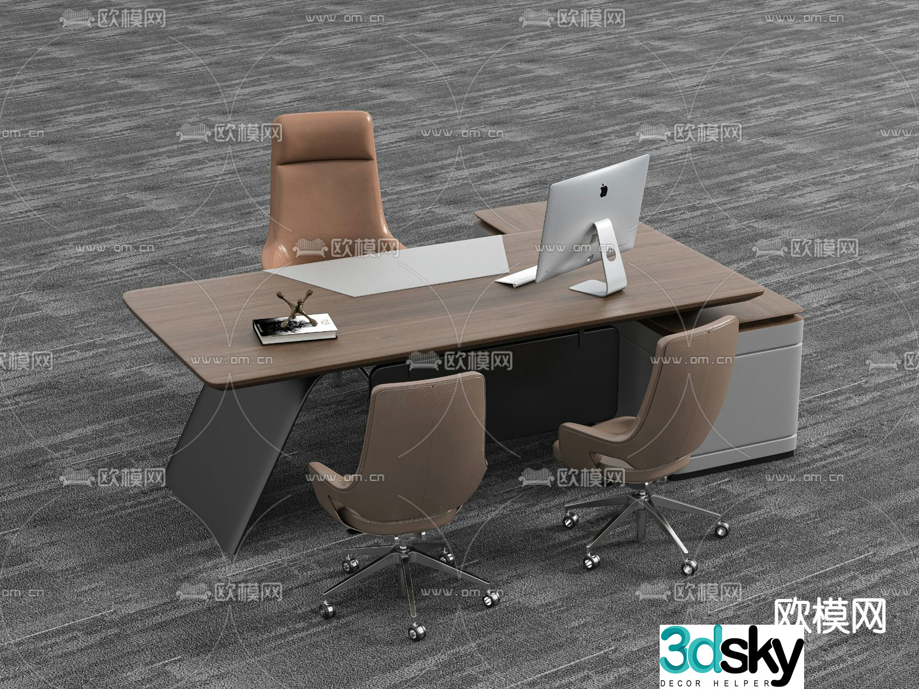 Manager office desk chair leisure chair 3d model